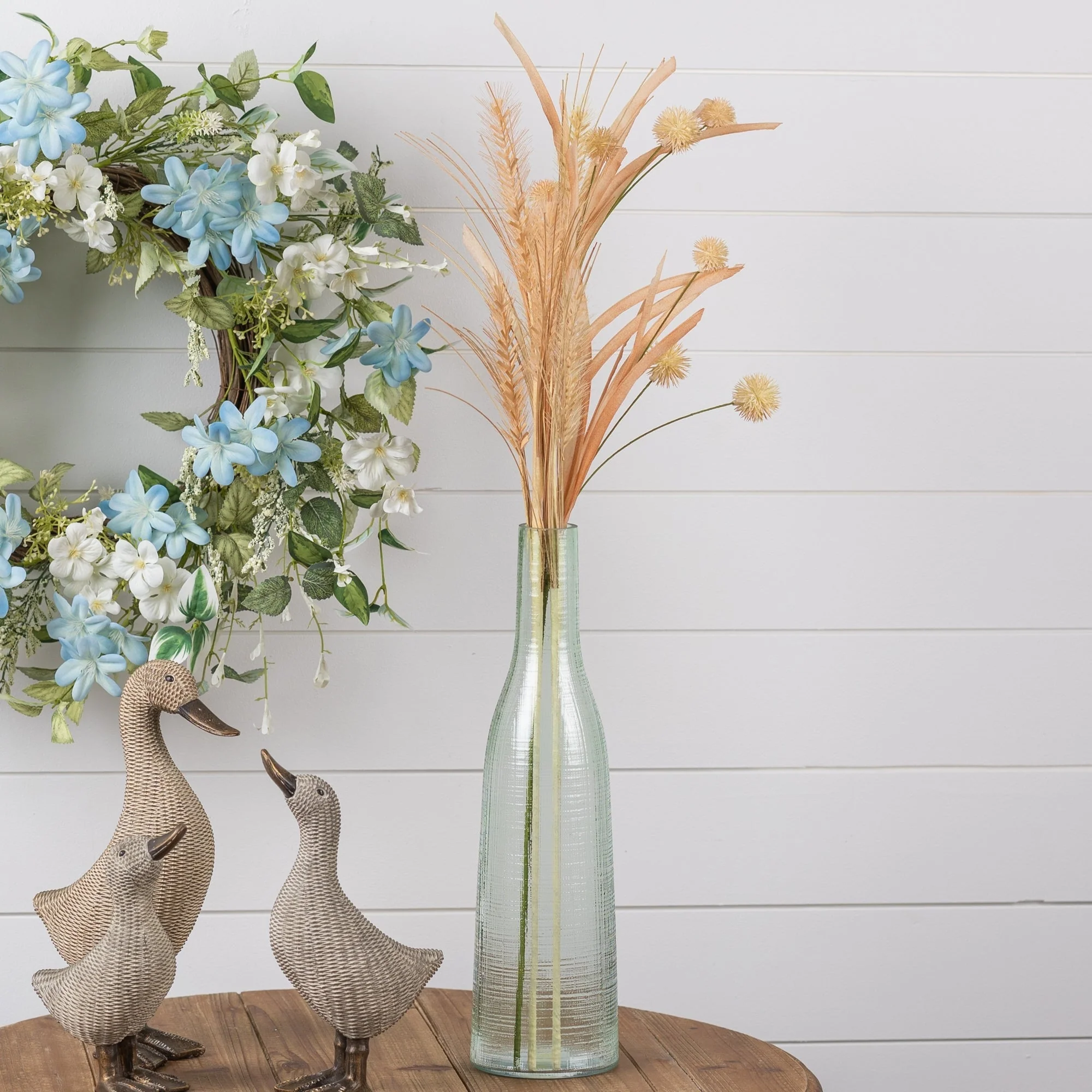 Green glass bottle vase (set of 4) - Image 2