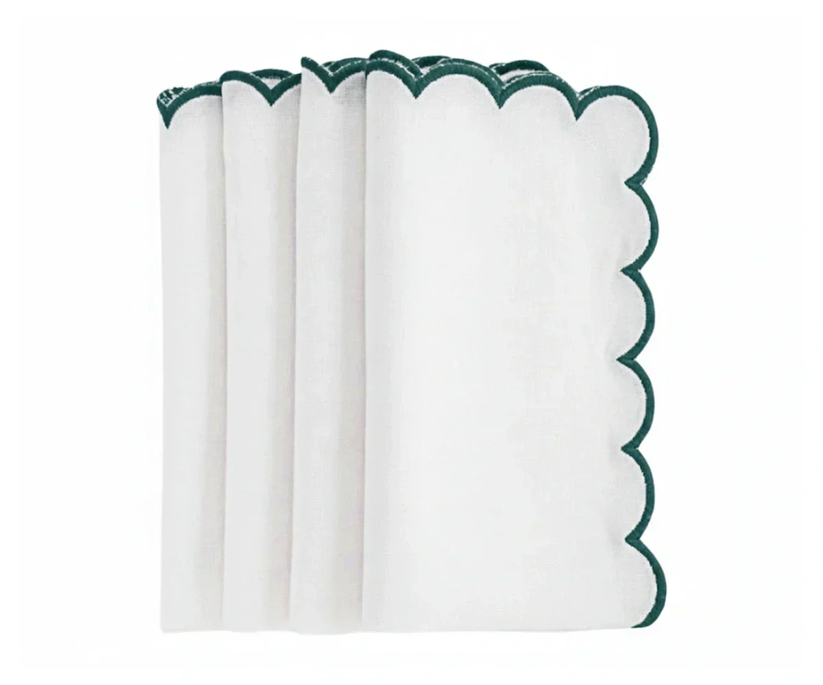 Green scallop napkins - Image 3