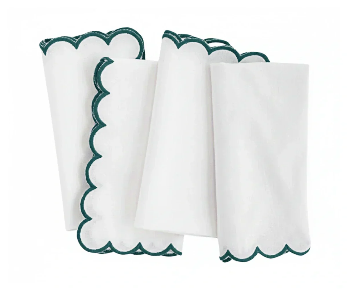 Green scallop napkins - Image 4