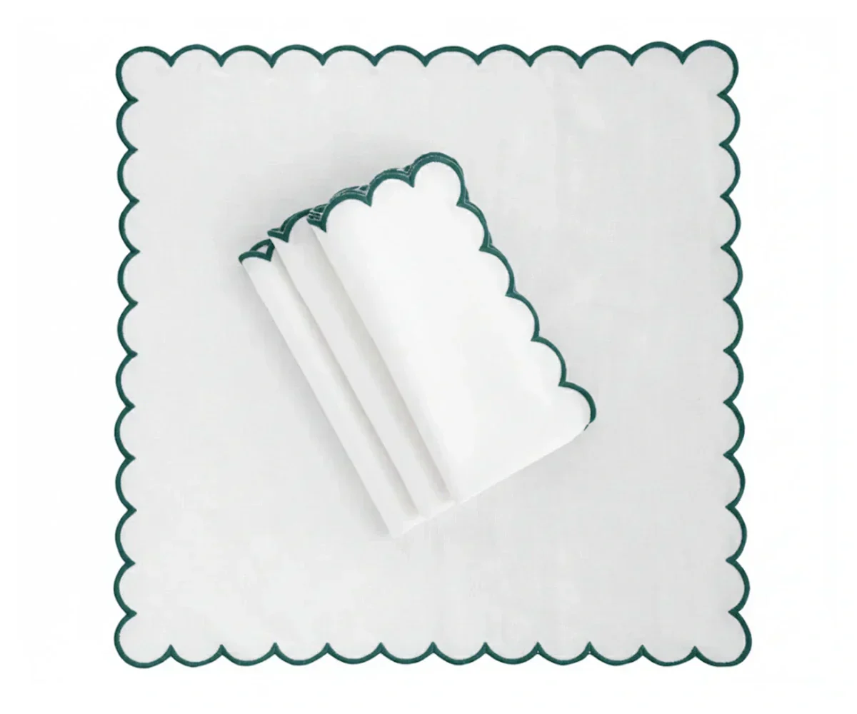 Green scallop napkins - Image 5