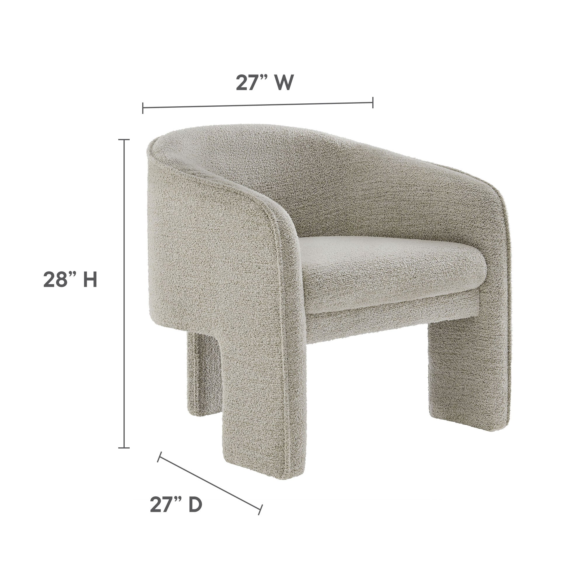 Greer Boucle Fabric Upholstered Accent Armchair by Modway - Image 13