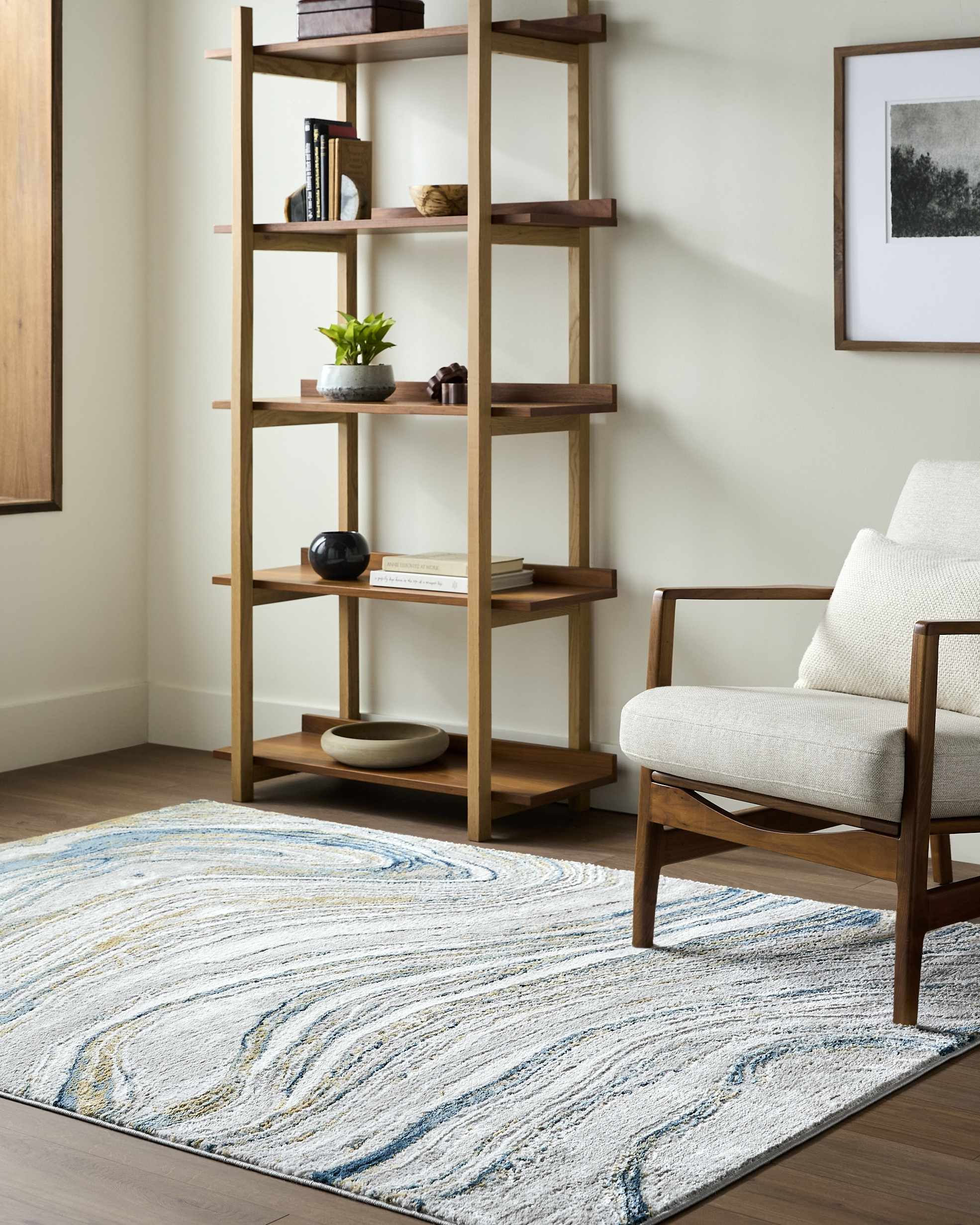 Gregg Silver Gray Marble Area Rug - Image 2