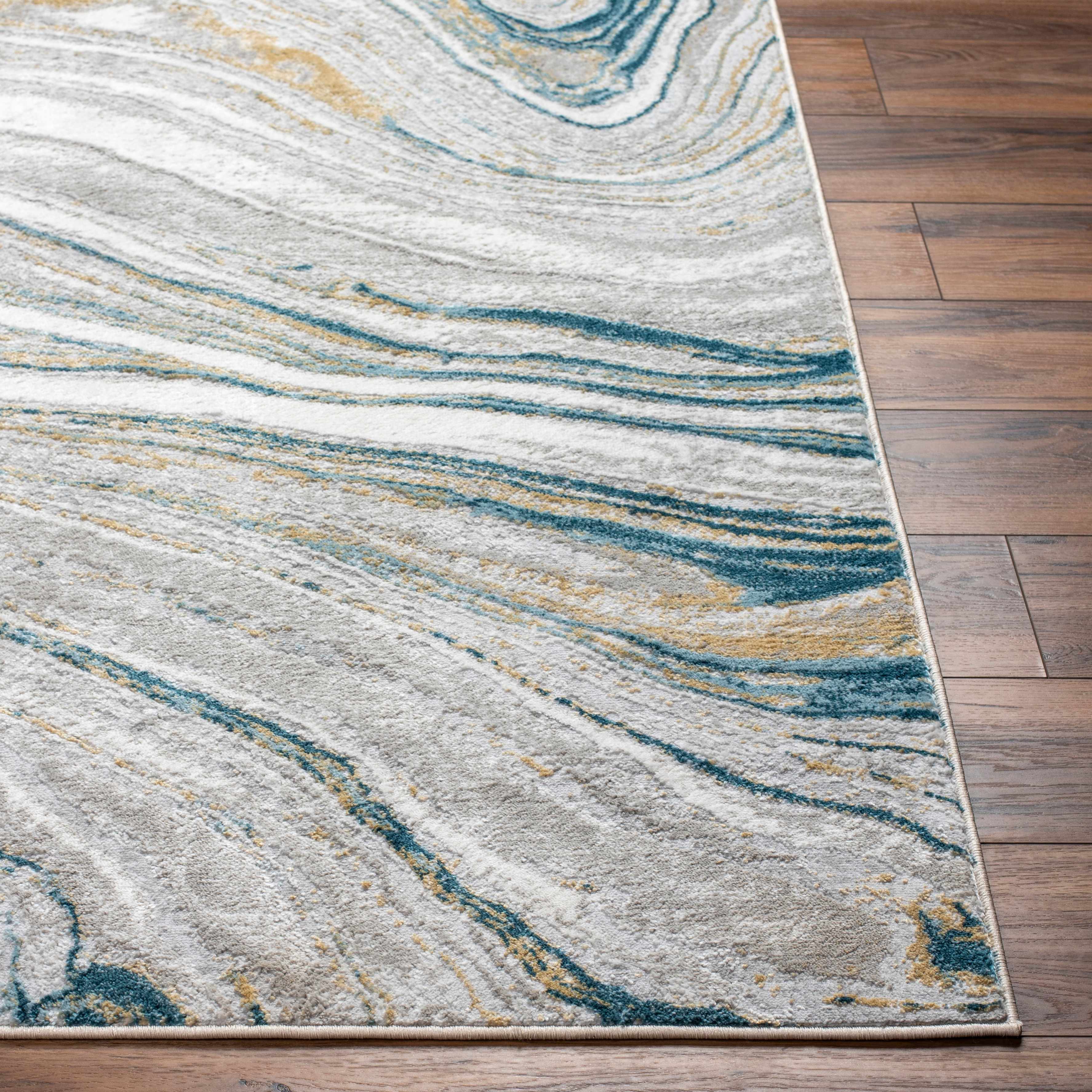 Gregg Silver Gray Marble Area Rug - Image 3