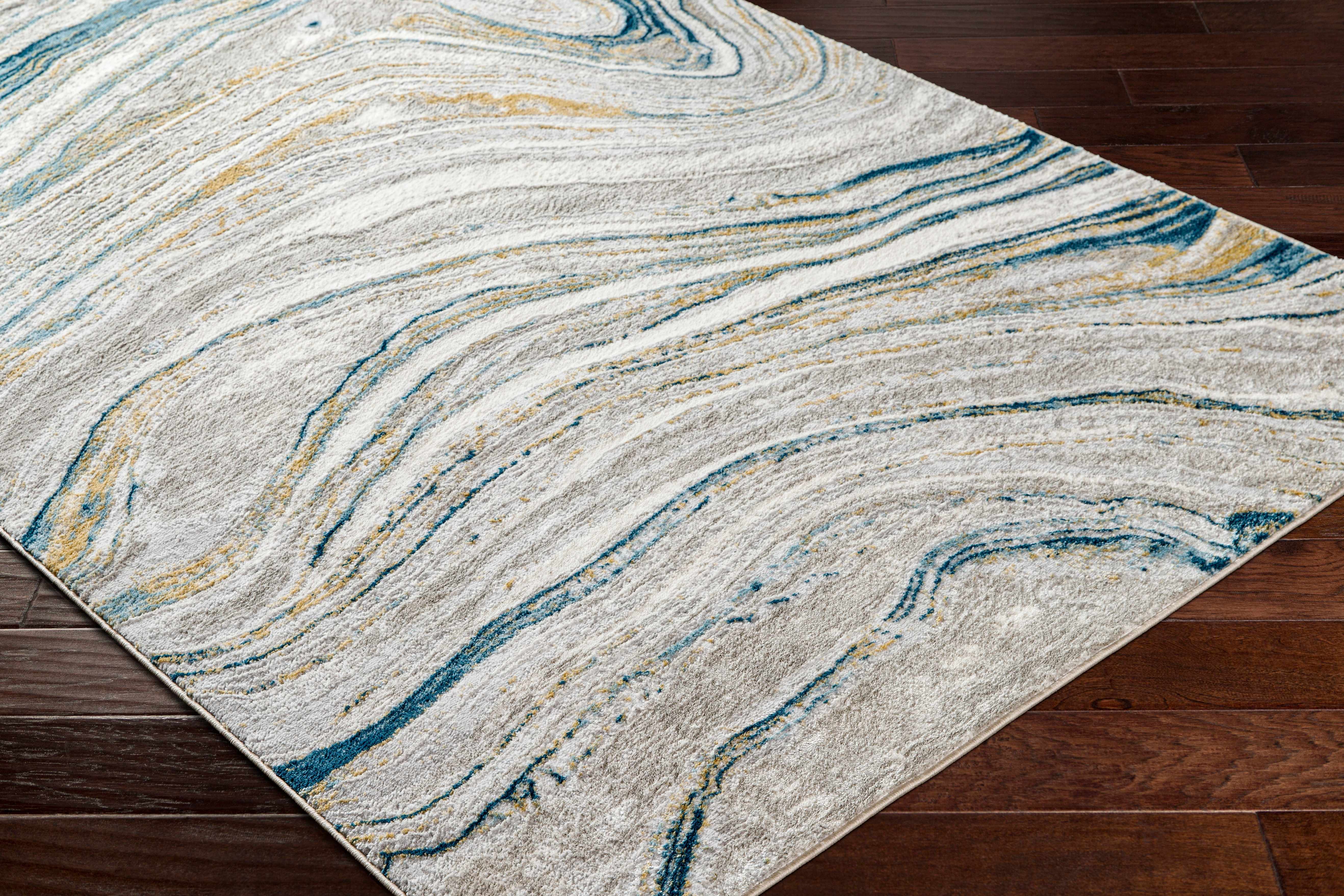 Gregg Silver Gray Marble Area Rug - Image 4