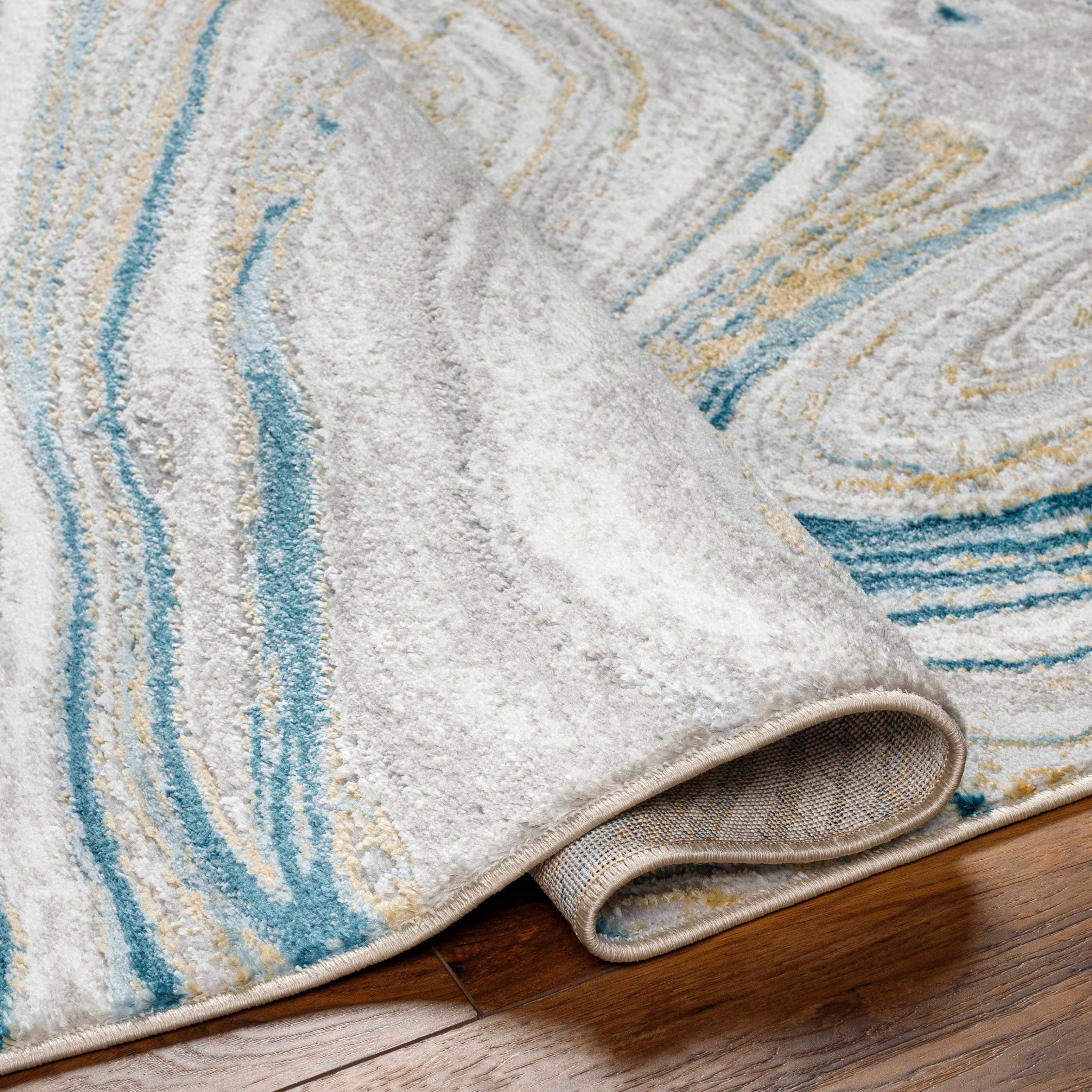 Gregg Silver Gray Marble Area Rug - Image 5