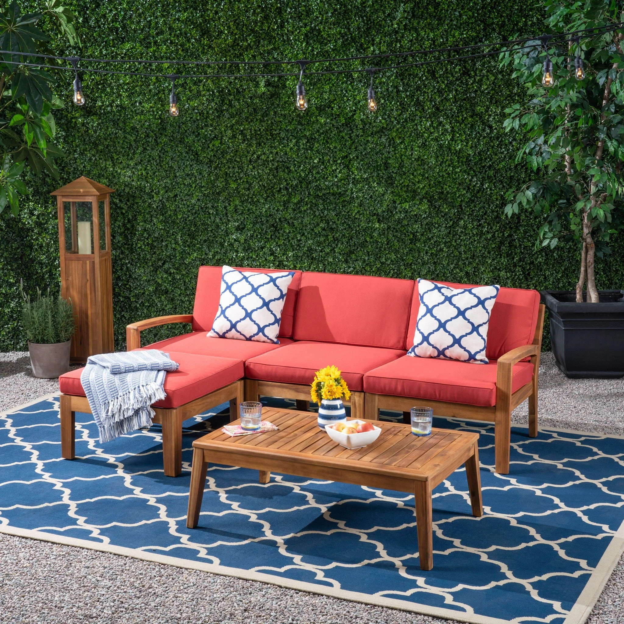 Grenada L Shape Red 2-Piece Outdoor Set - Image 2