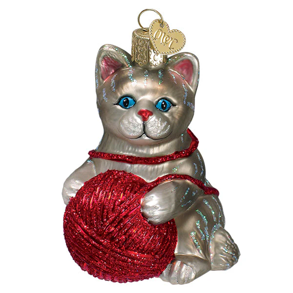 Grey Playful Kitten Ornament - Image 3
