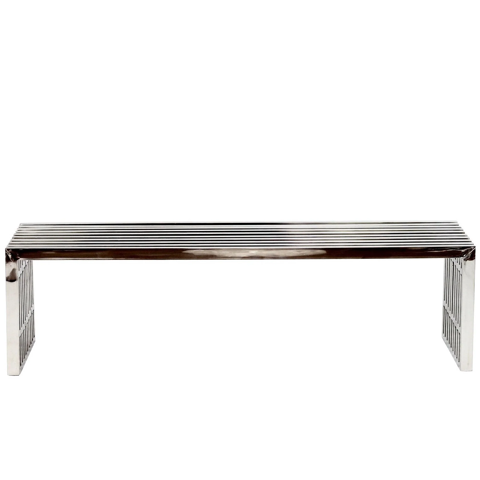 Gridiron Large Stainless Steel Bench by Modway - Image 2