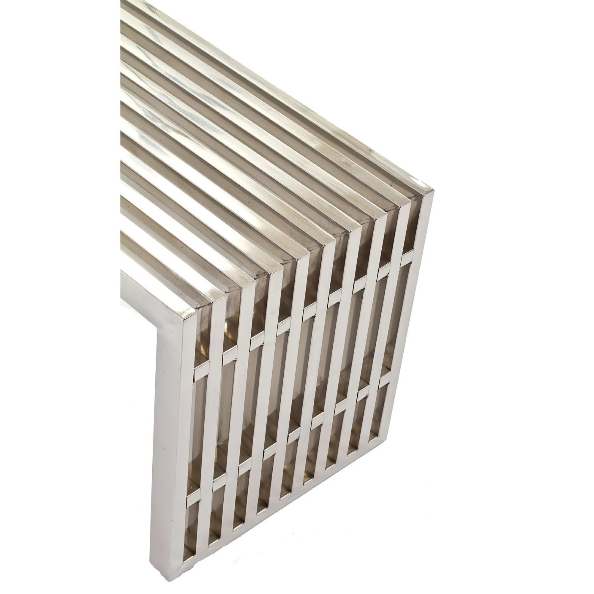 Gridiron Medium Stainless Steel Bench by Modway - Image 3