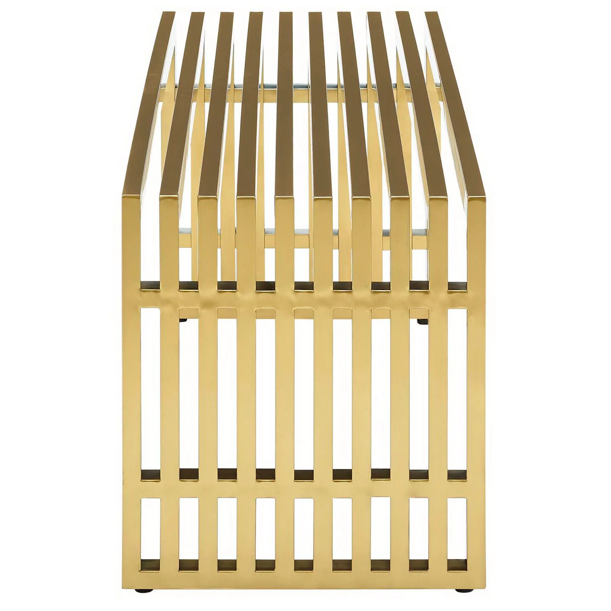 Gridiron Medium Stainless Steel Bench by Modway - Image 2