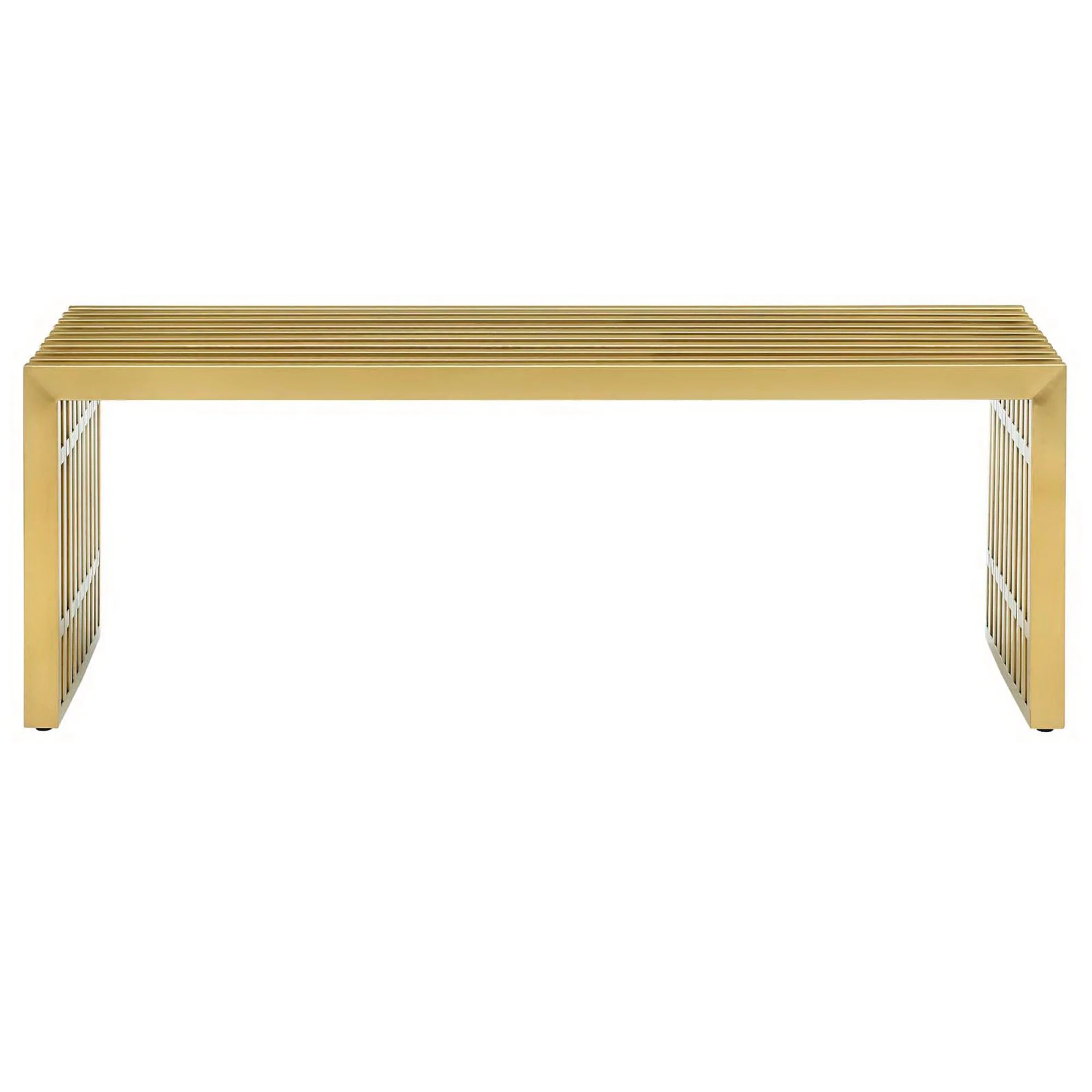 Gridiron Medium Stainless Steel Bench by Modway - Image 3