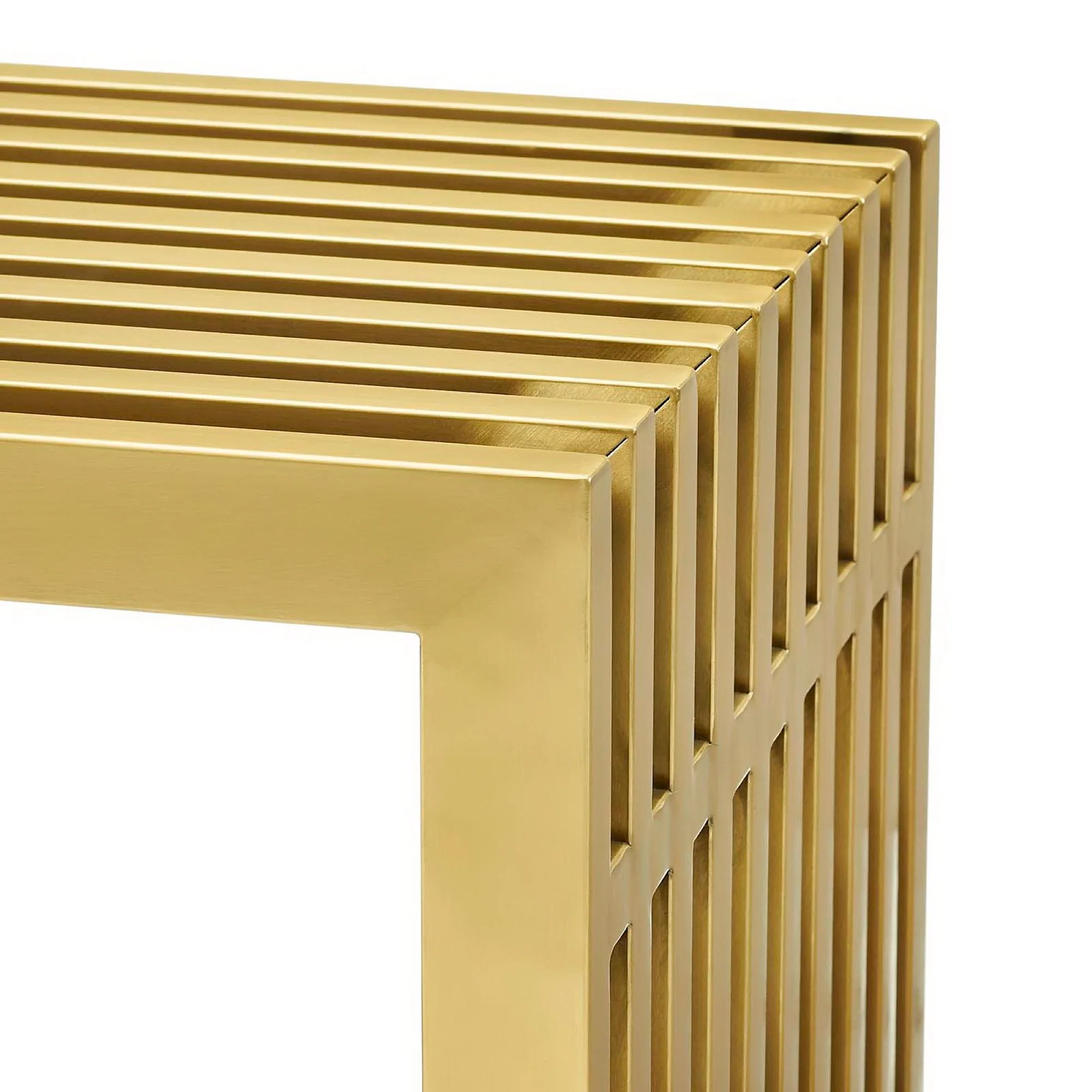 Gridiron Medium Stainless Steel Bench by Modway - Image 4