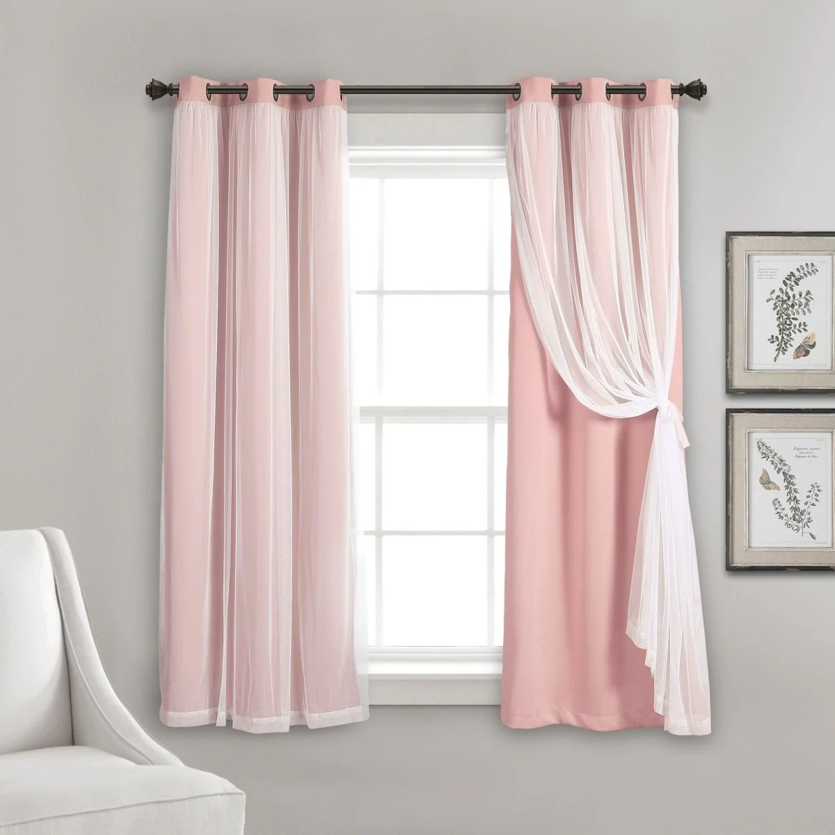 Grommet Sheer With Insulated Blackout Lining Curtain Panel Set - Image 16