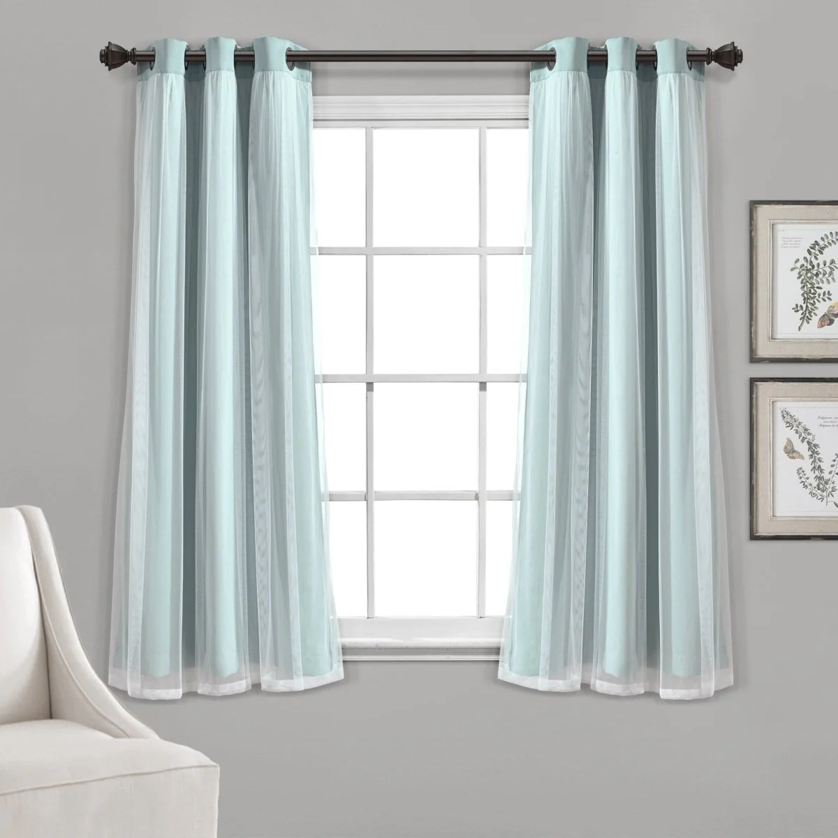 Grommet Sheer With Insulated Blackout Lining Curtain Panel Set - Image 19