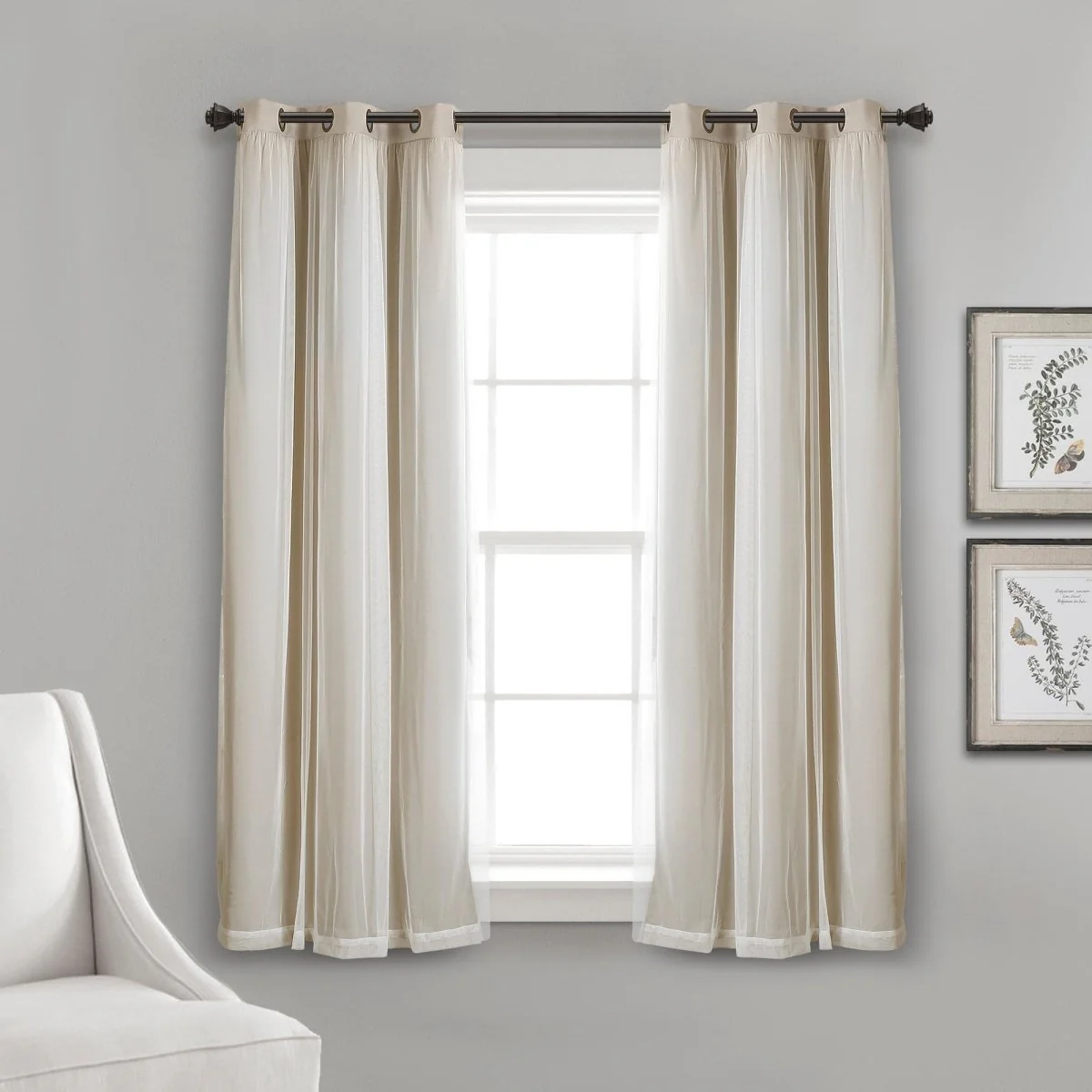 Grommet Sheer With Insulated Blackout Lining Curtain Panel Set - Image 20