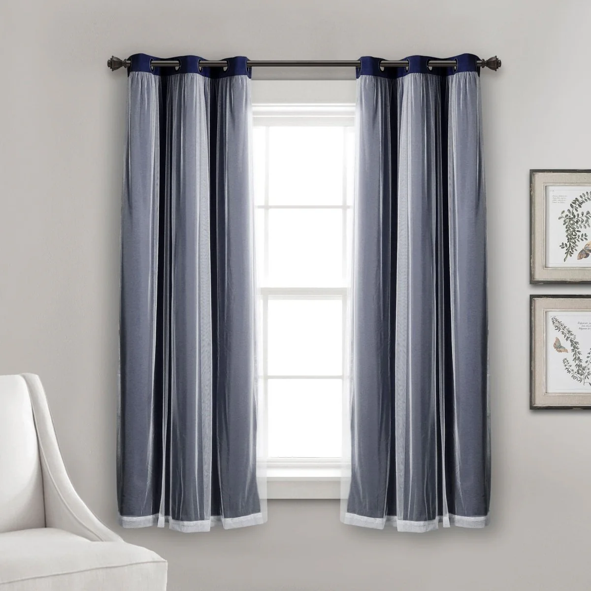 Grommet Sheer With Insulated Blackout Lining Curtain Panel Set - Image 21