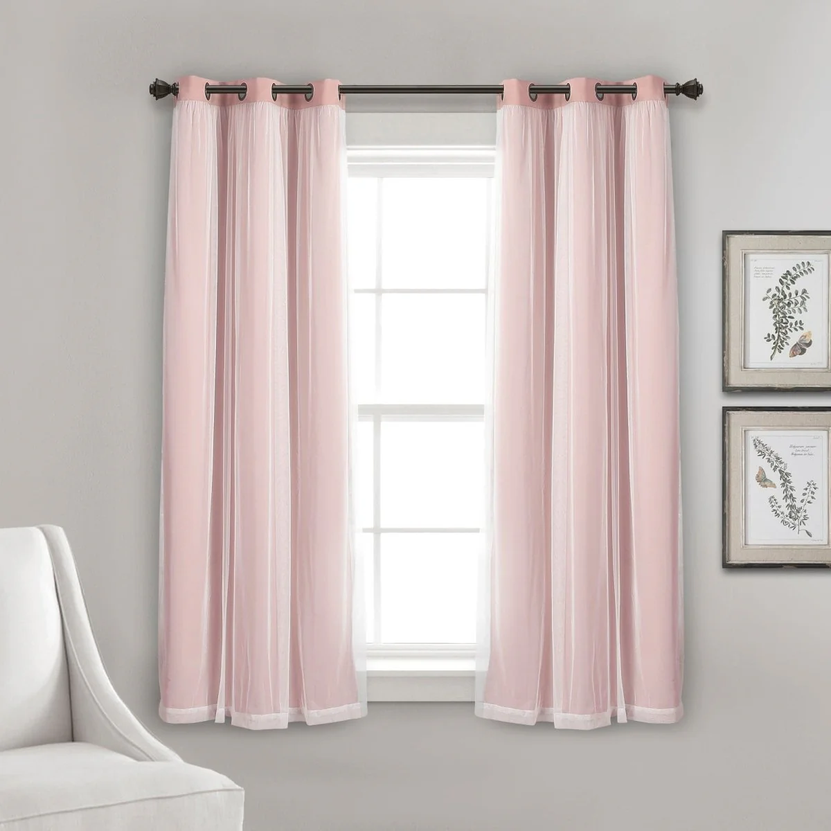 Grommet Sheer With Insulated Blackout Lining Curtain Panel Set - Image 22