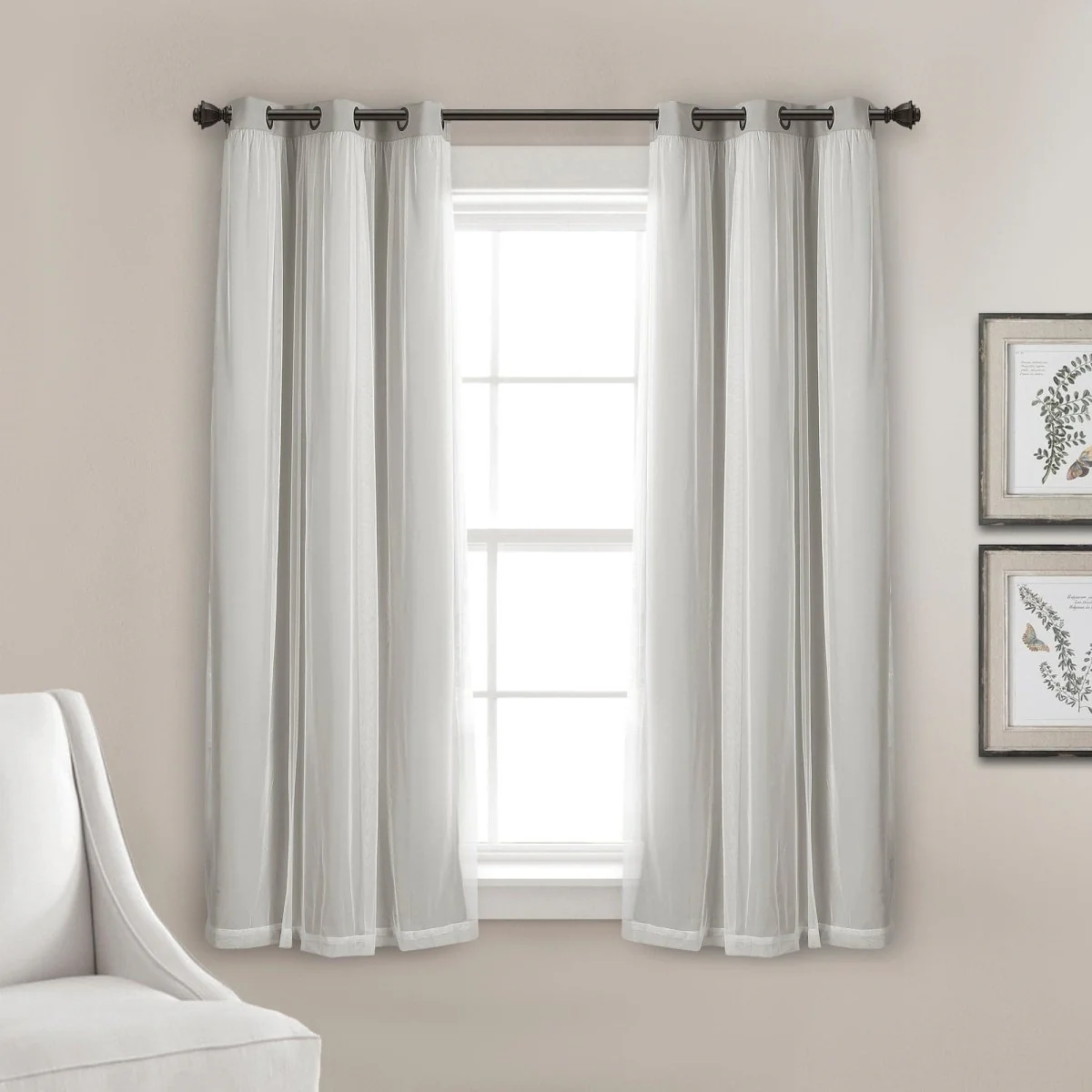 Grommet Sheer With Insulated Blackout Lining Curtain Panel Set - Image 23