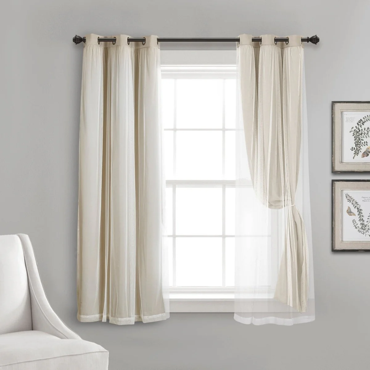 Grommet Sheer With Insulated Blackout Lining Curtain Panel Set - Image 26