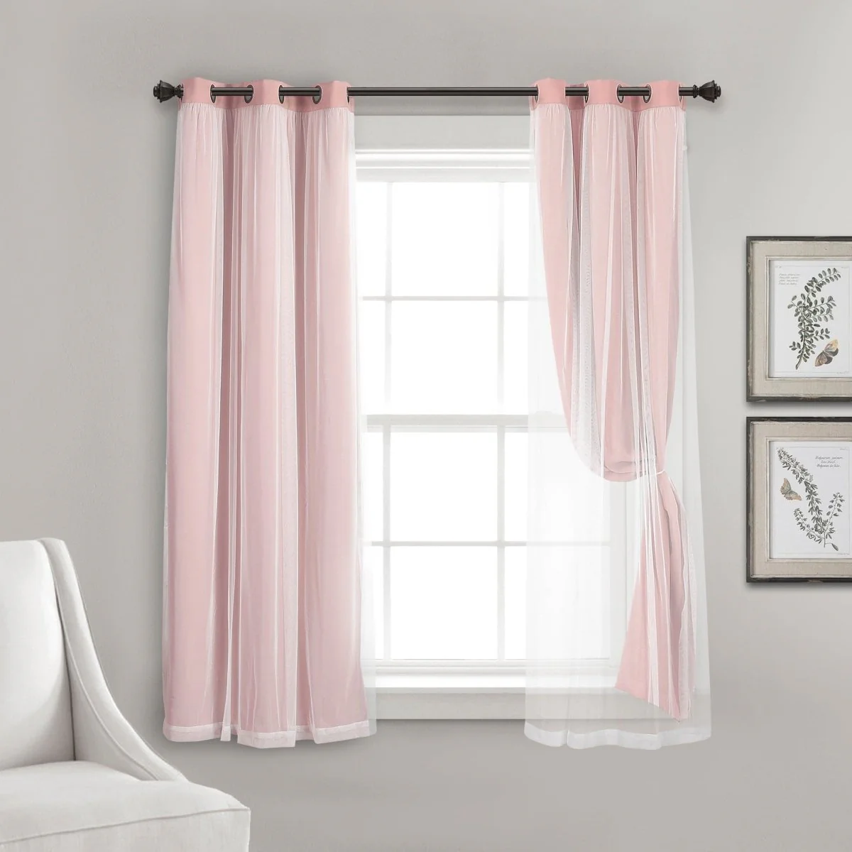 Grommet Sheer With Insulated Blackout Lining Curtain Panel Set - Image 28
