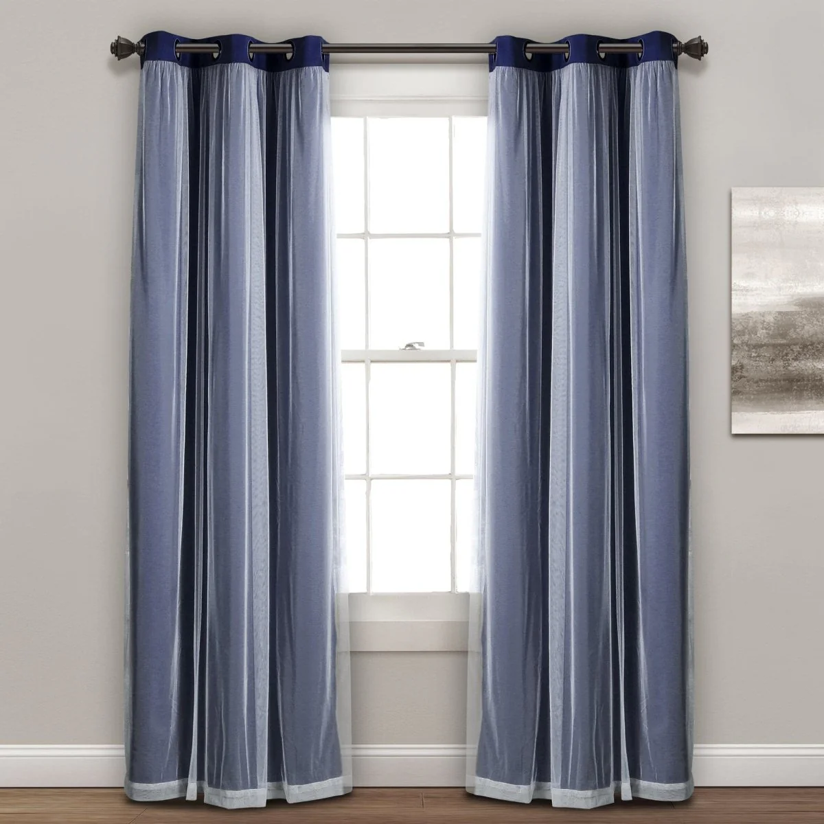 Grommet Sheer With Insulated Blackout Lining Curtain Panel Set - Image 37