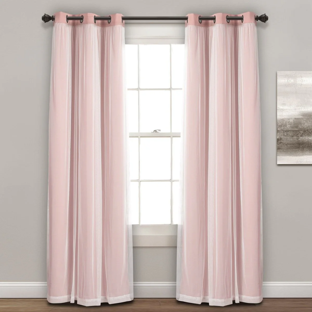Grommet Sheer With Insulated Blackout Lining Curtain Panel Set - Image 40