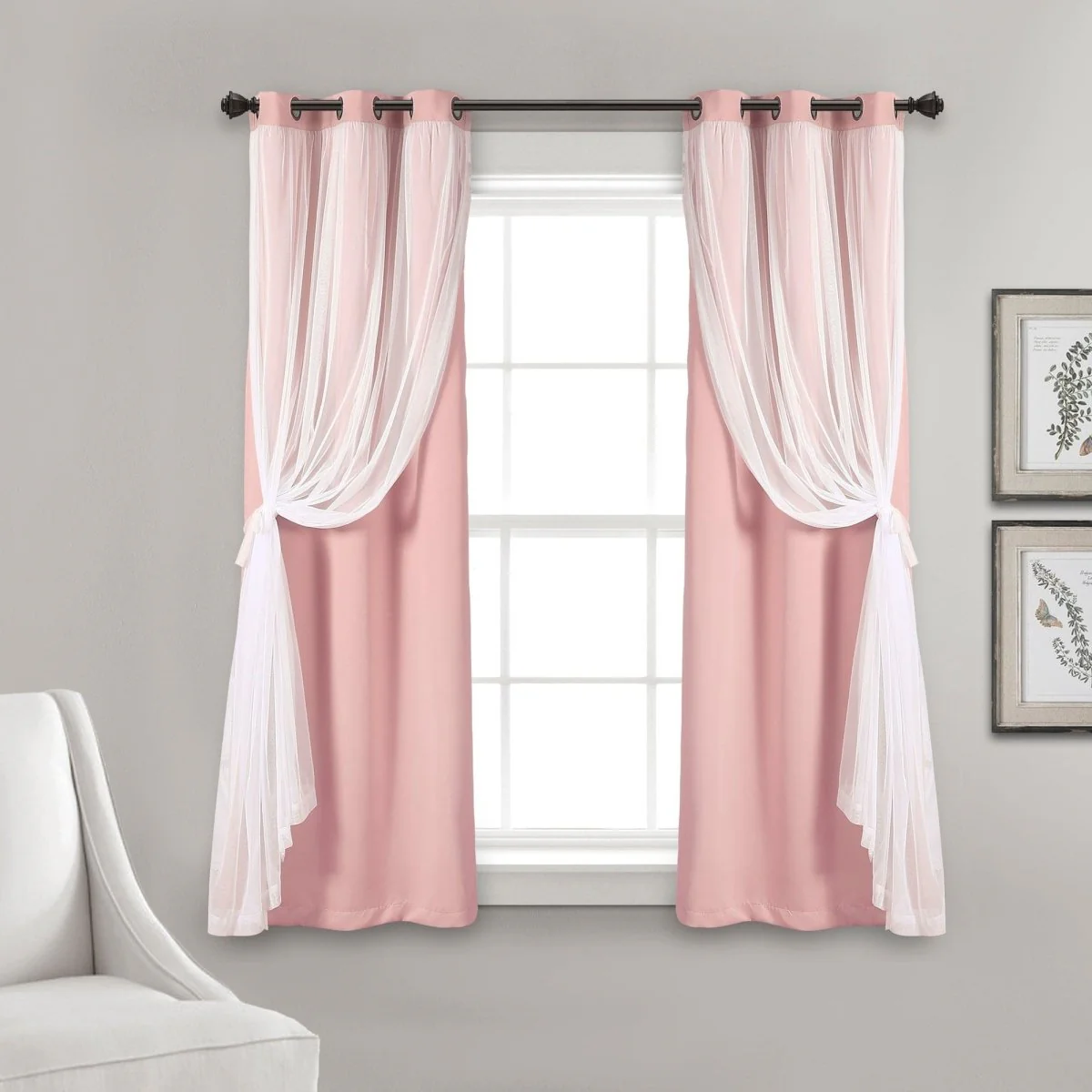 Grommet Sheer With Insulated Blackout Lining Curtain Panel Set - Image 5