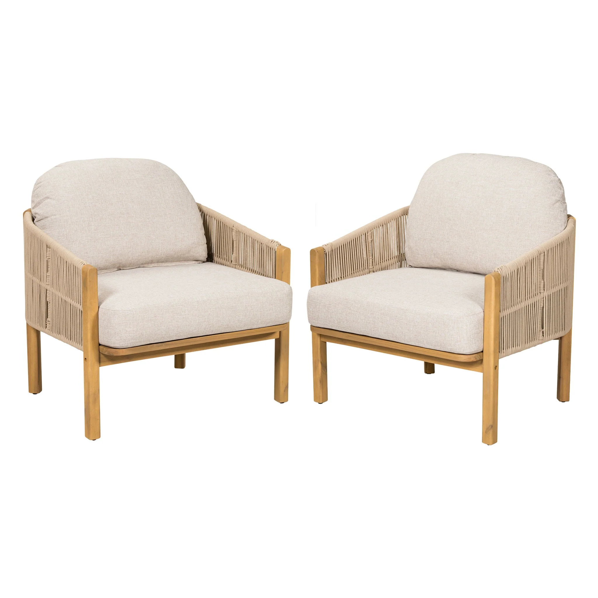 Grotta - Outdoor Wood Club Chair (Set of 2) - Image 2