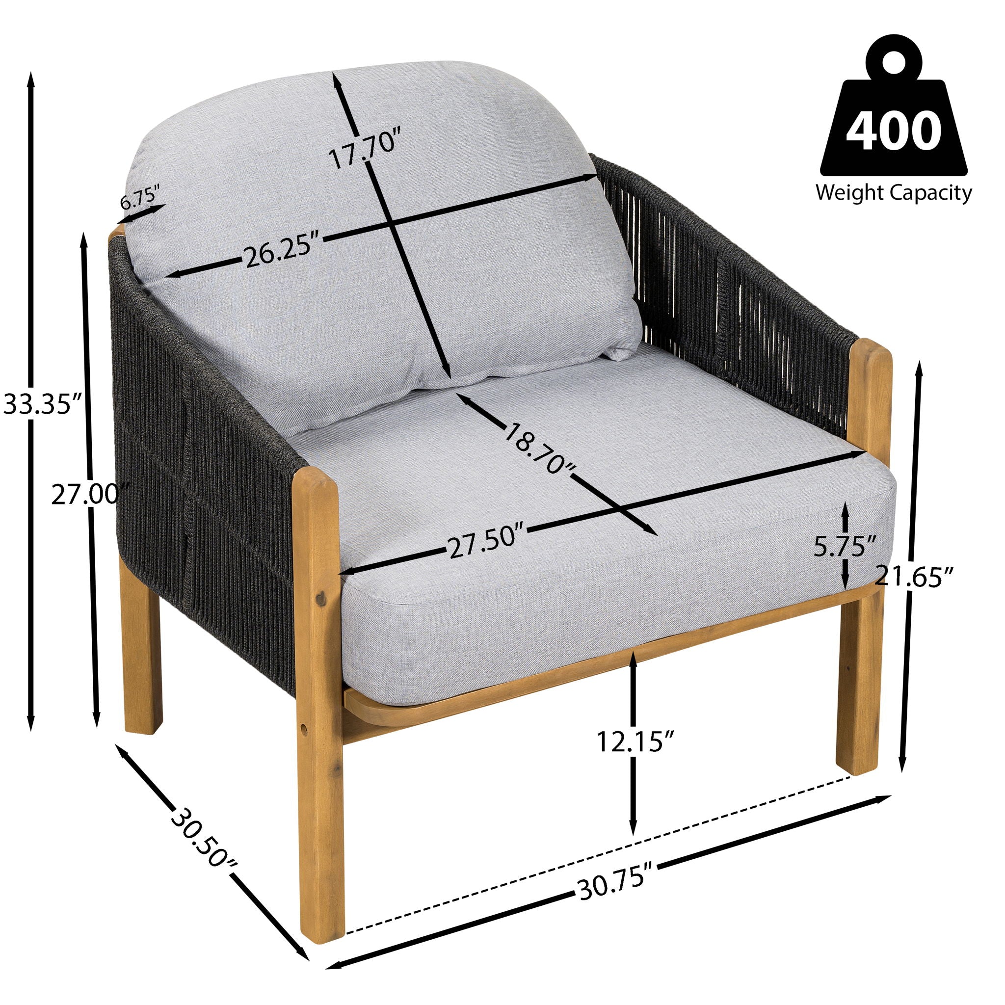 Grotta - Outdoor Wood Club Chair (Set of 2) - Image 7