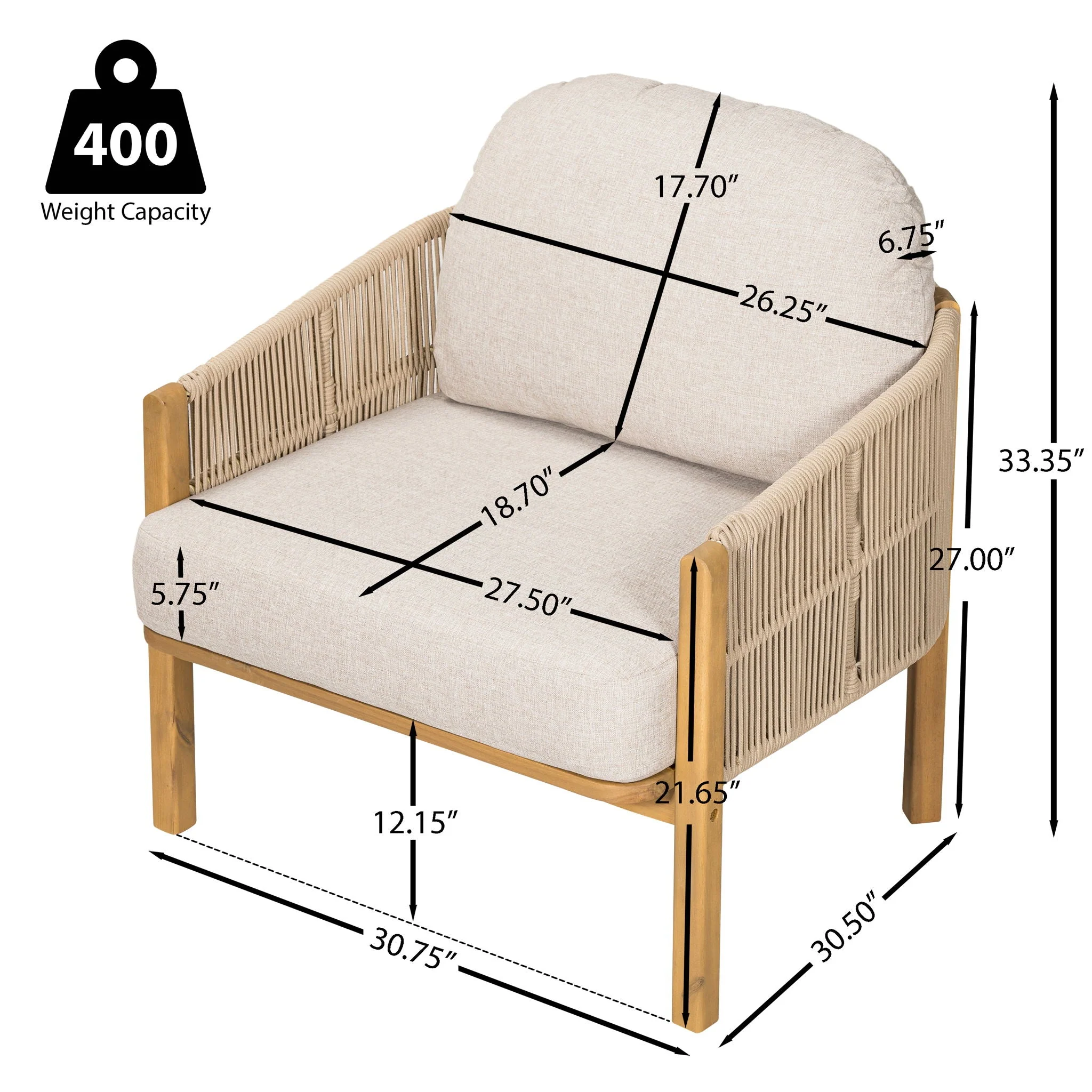 Grotta - Outdoor Wood Club Chair (Set of 2) - Image 8