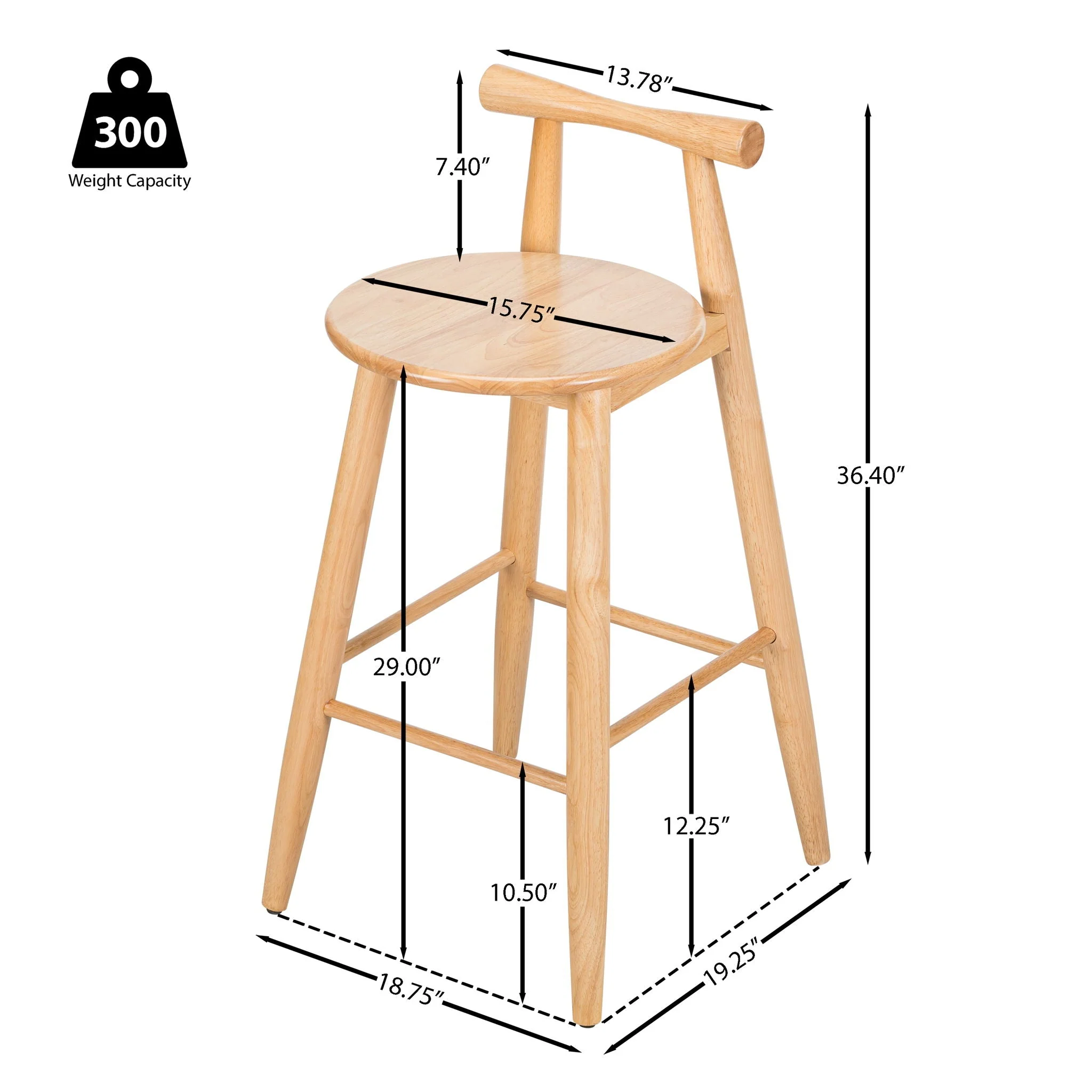 Grove Indoor Barstool (Set of 2) - Natural - Image 2