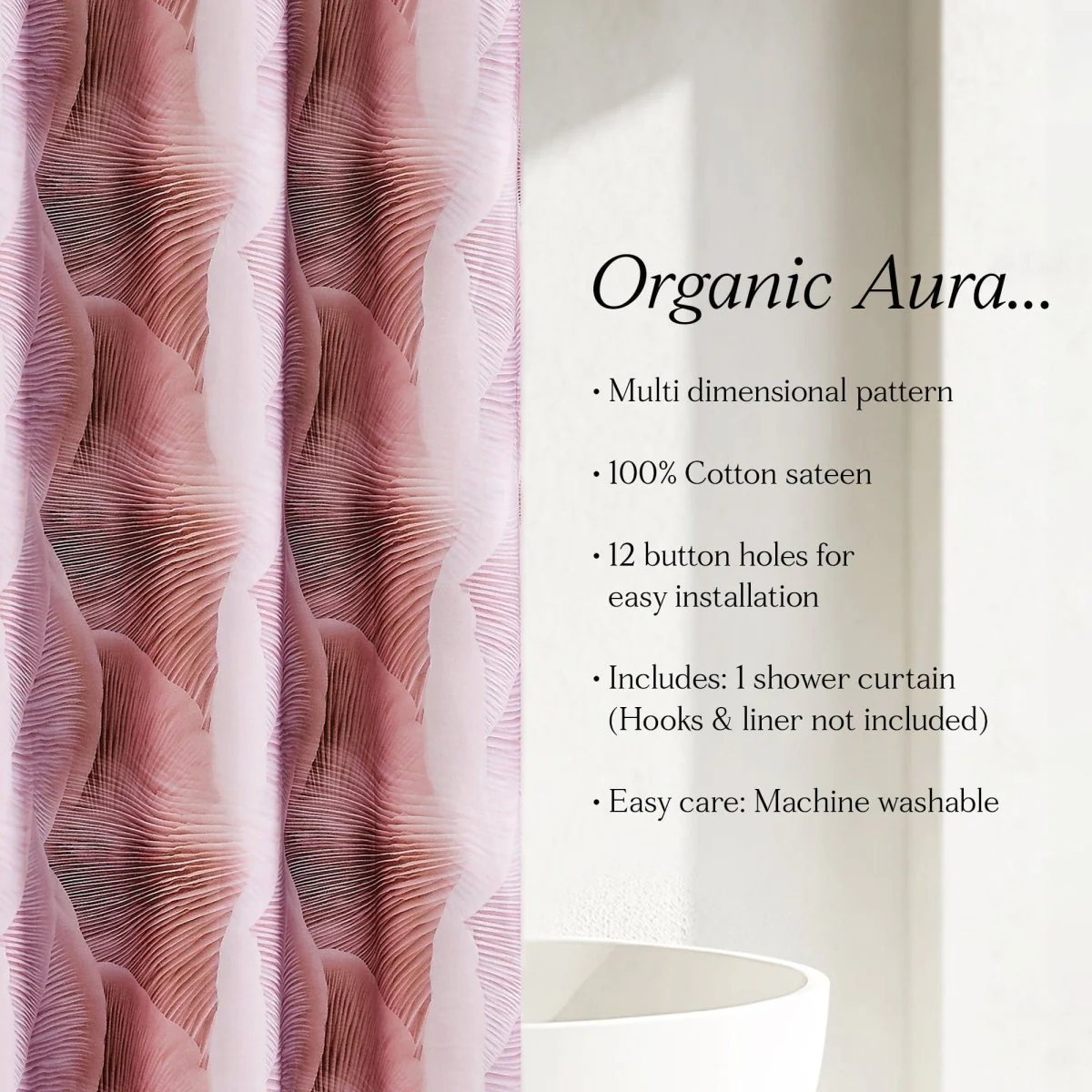 Guilded Spore Cotton Shower Curtain - Image 5