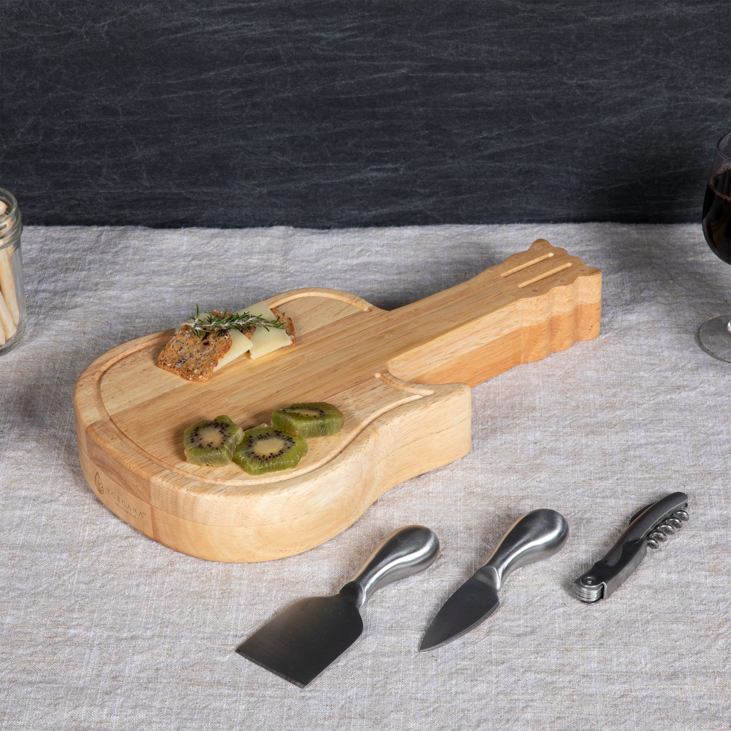 Guitar Cheese Cutting Board & Tools Set - Image 2