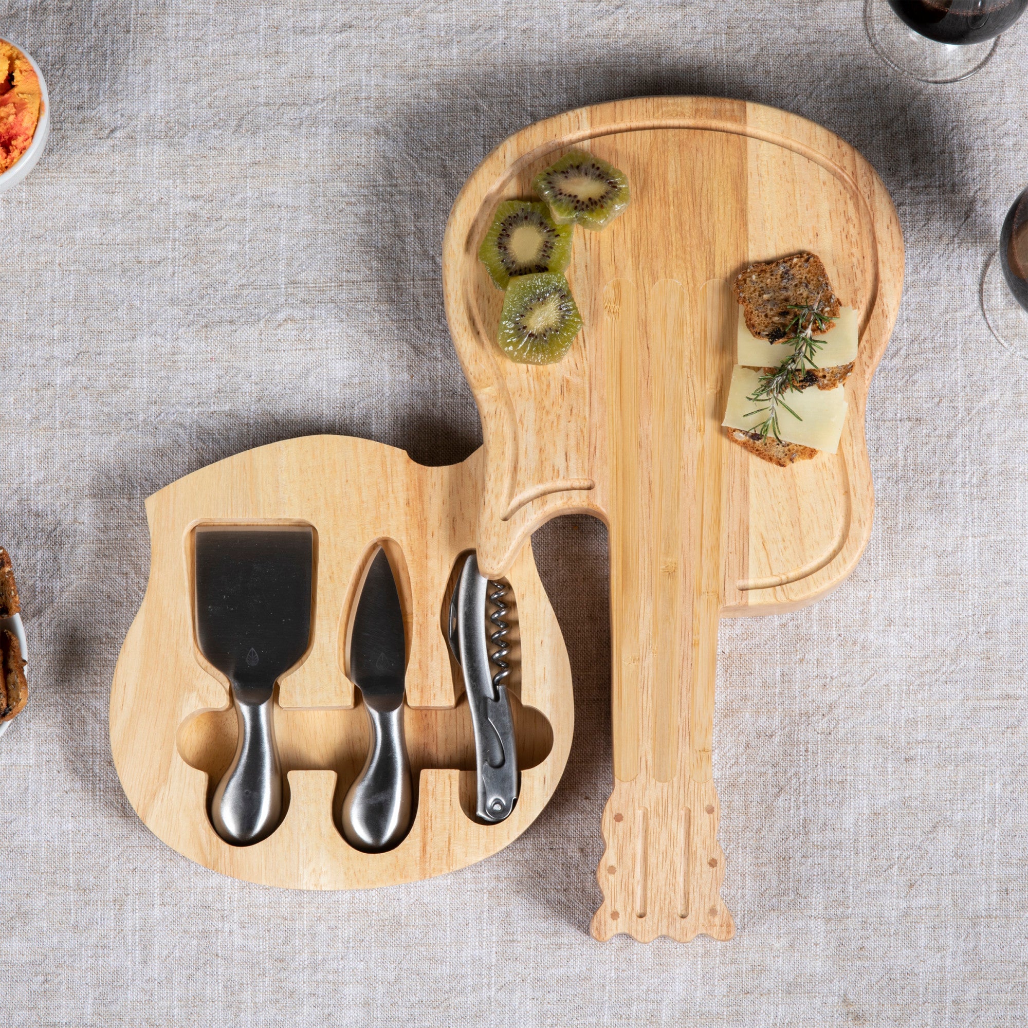 Guitar Cheese Cutting Board & Tools Set - Image 3