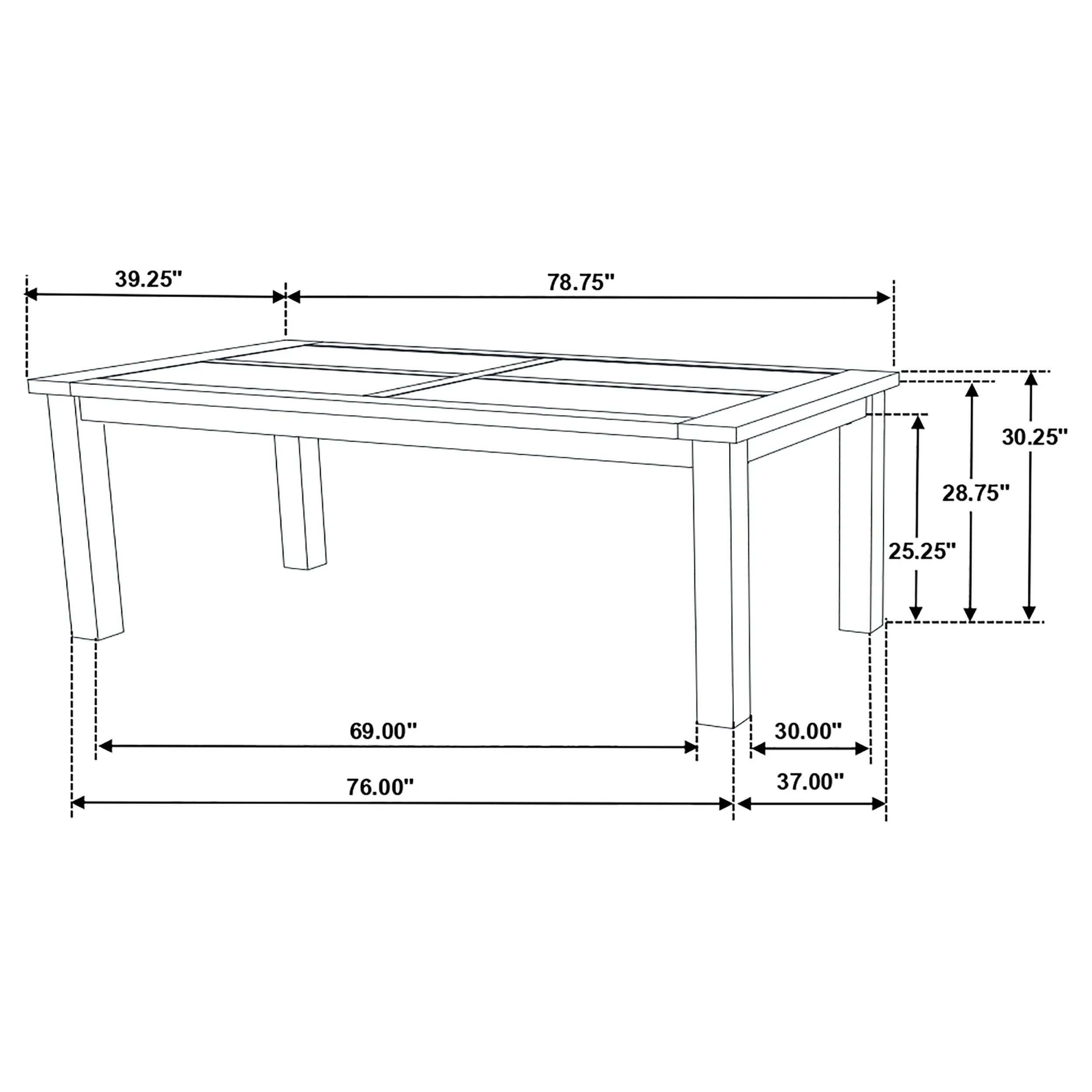 Guster Rustic Golden Brown Rectangular Dining Table - Image 5