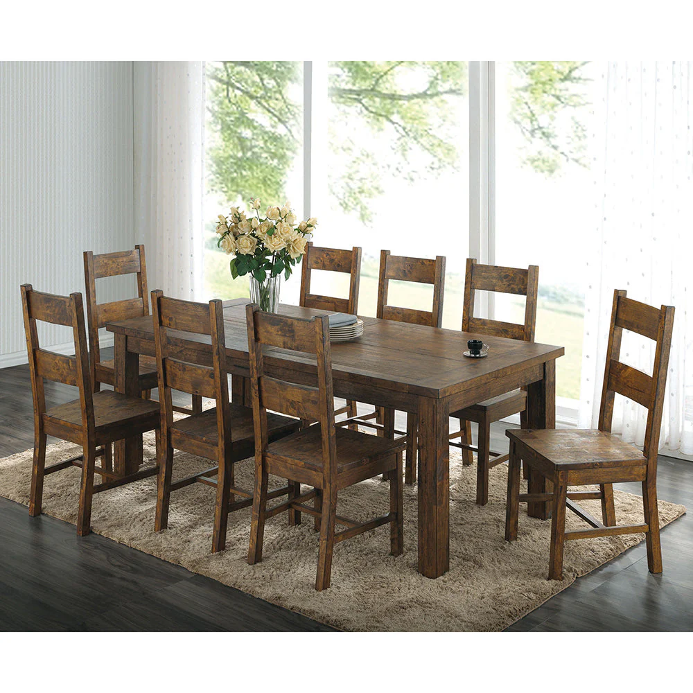 Guster Rustic Golden Brown Rectangular Dining Table - Image 6