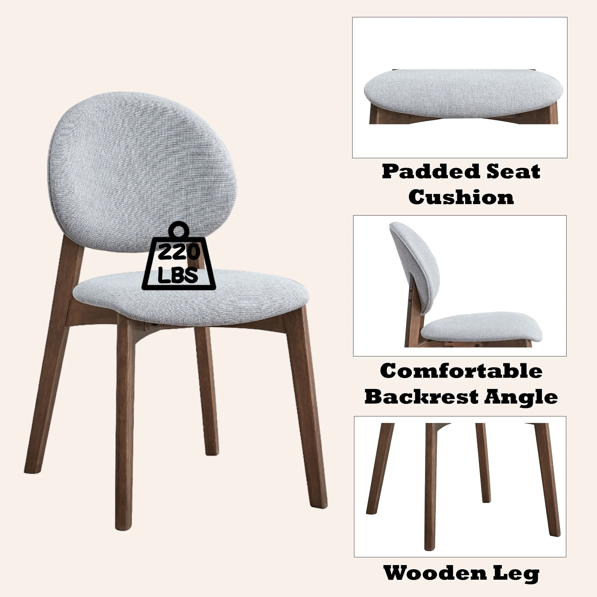 Hadasa - Side Chair, Elegant Upholstery (Set of 2) - Image 4