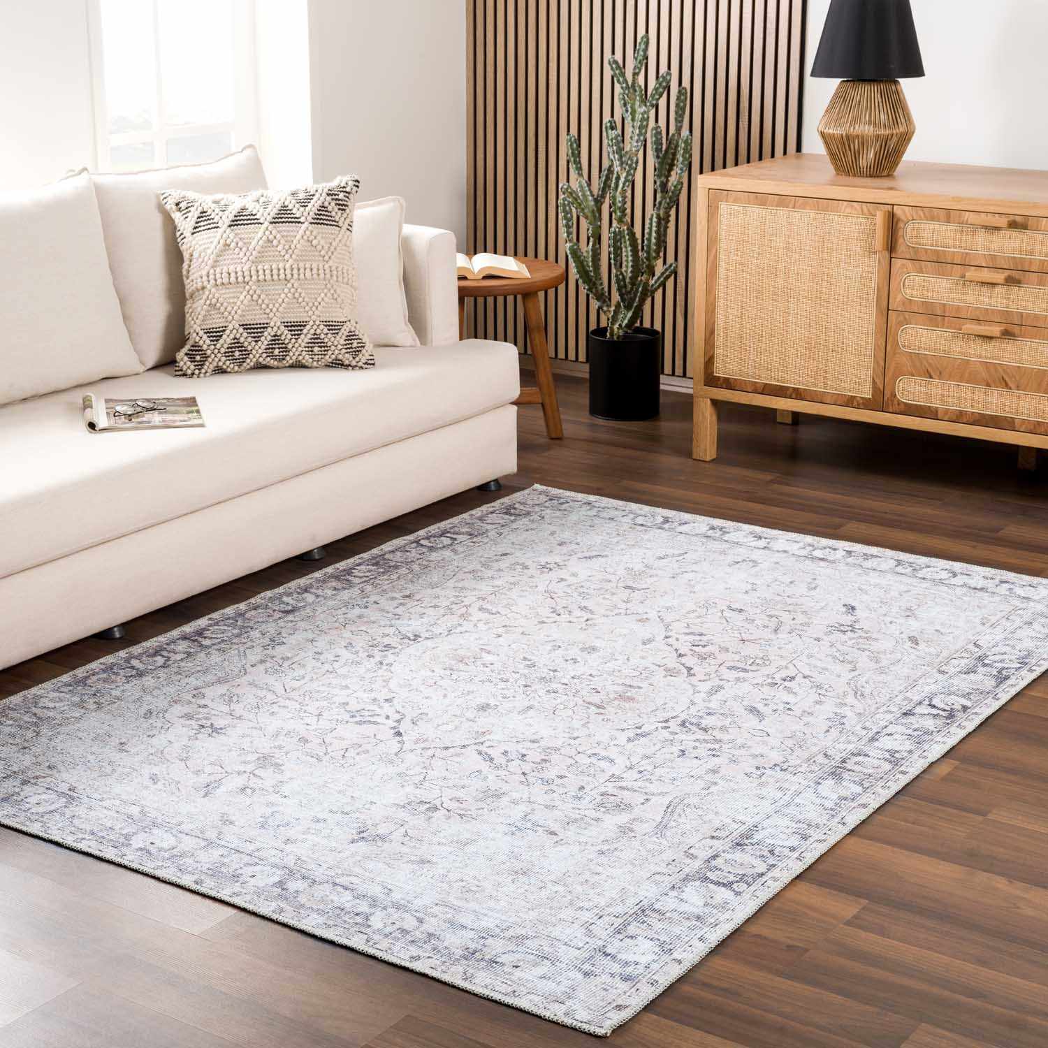 Haile Green & Pink Washable Area Rug - Image 4
