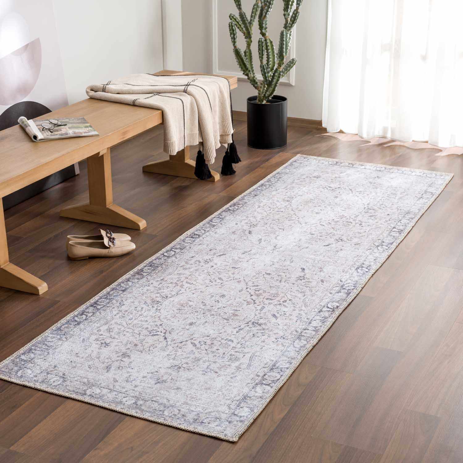 Haile Green & Pink Washable Area Rug - Image 5