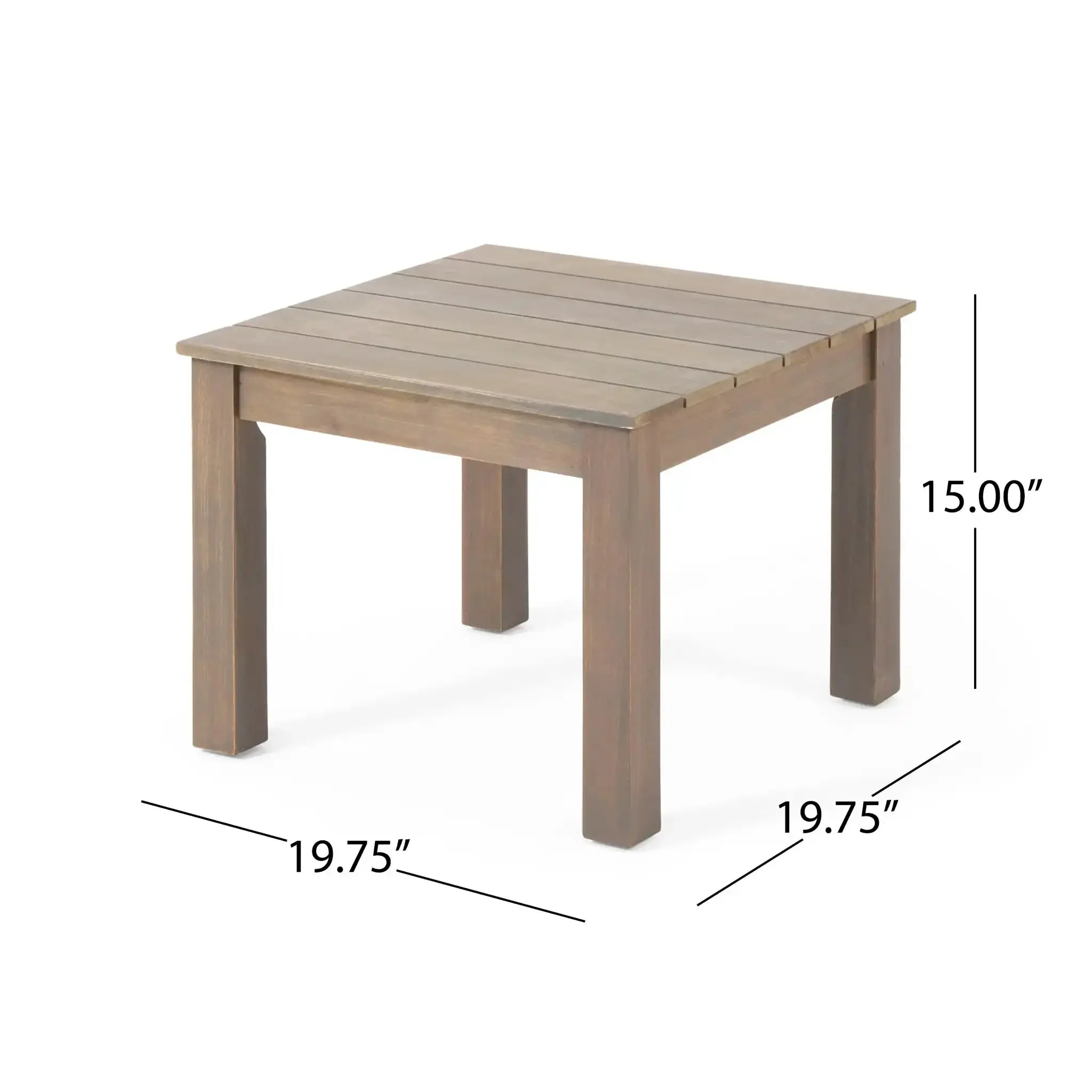 Halcyon - Outdoor Side Table With Slat Design - Image 3