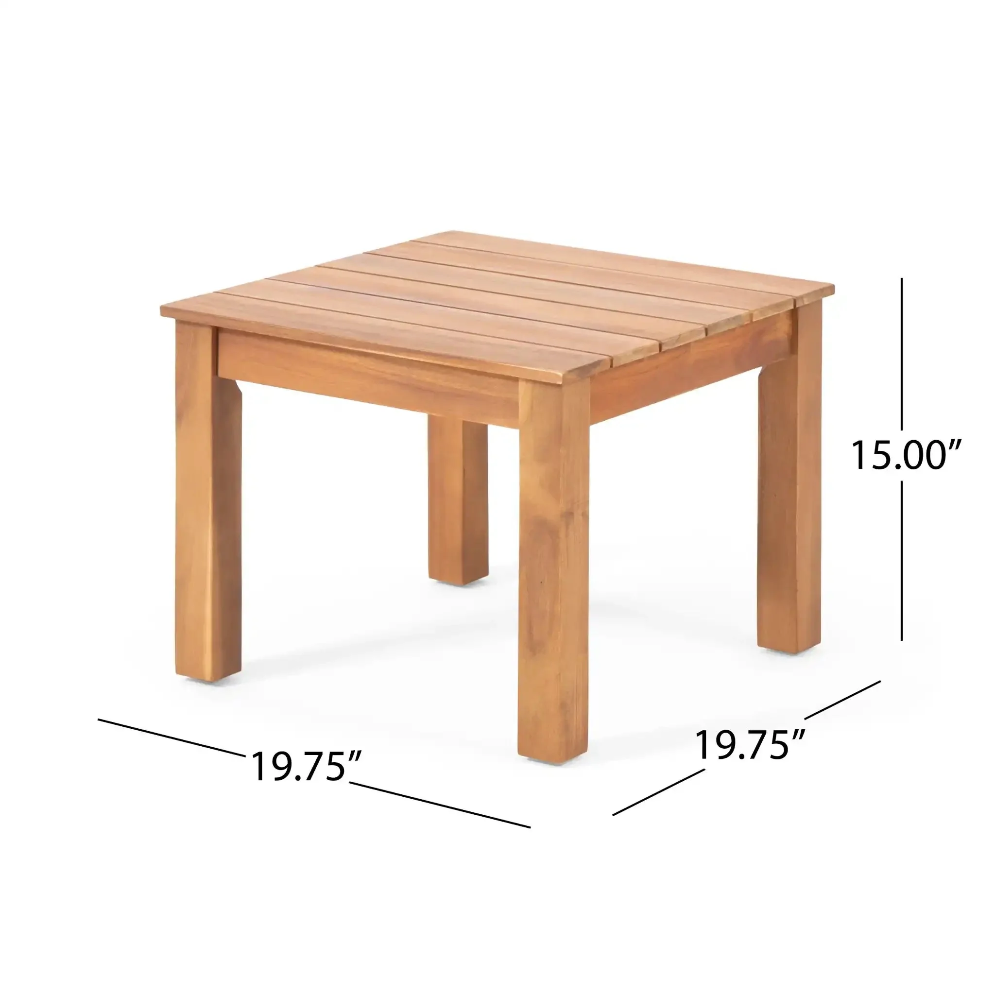 Halcyon - Outdoor Side Table With Slat Design - Image 8