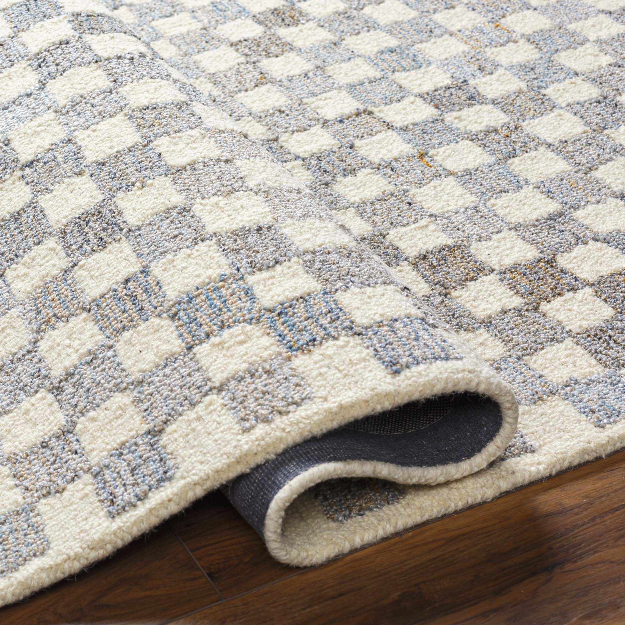 Halen Gray Checkered Area Rug - Image 4
