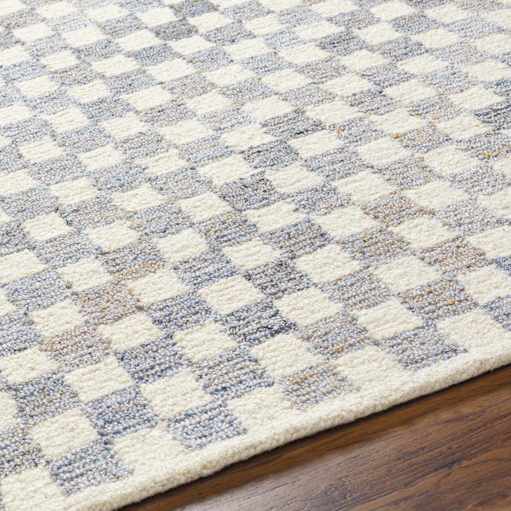 Halen Gray Checkered Area Rug - Image 5