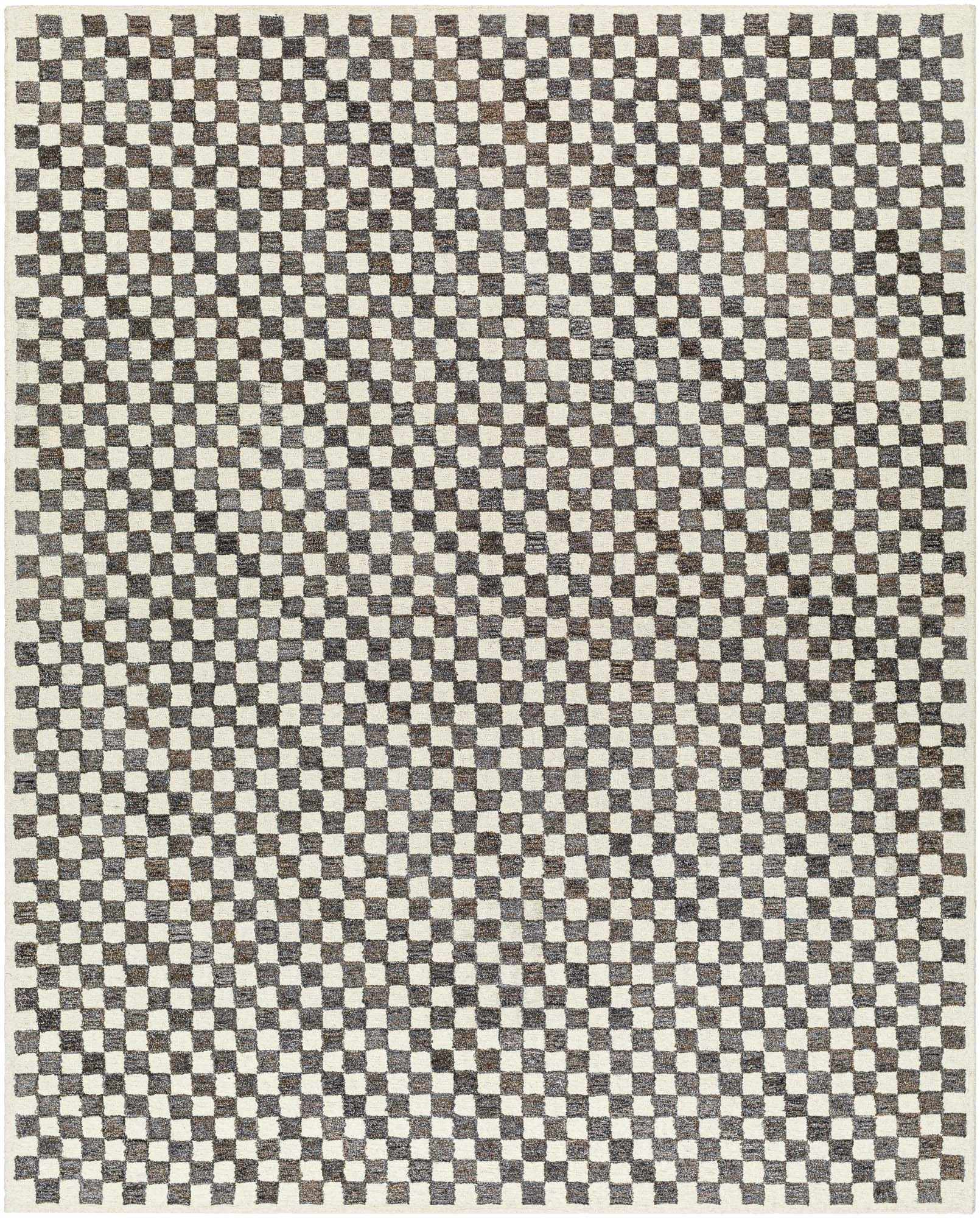 Halen Taupe Checkered Area Rug - Image 6