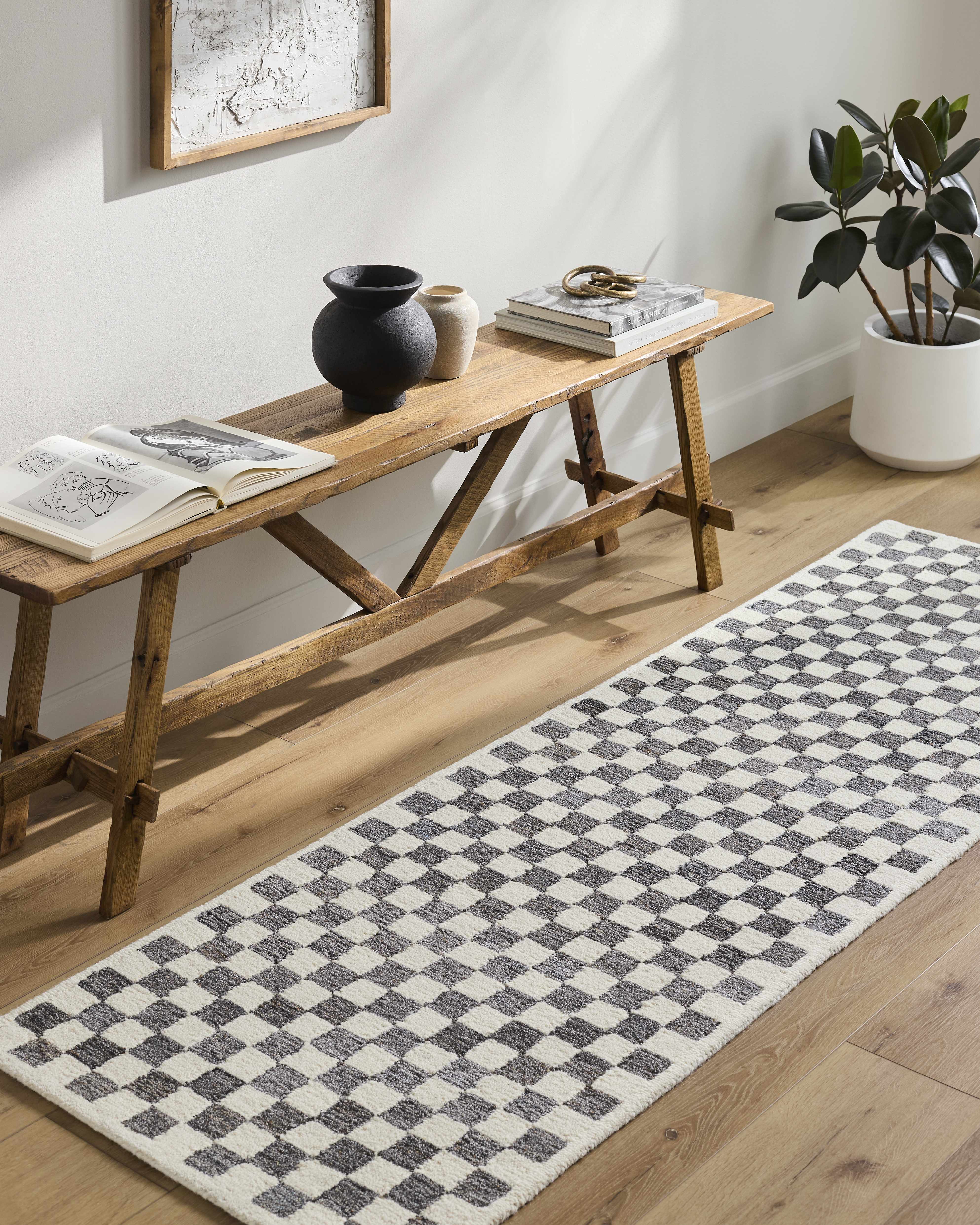 Halen Taupe Checkered Area Rug - Image 7