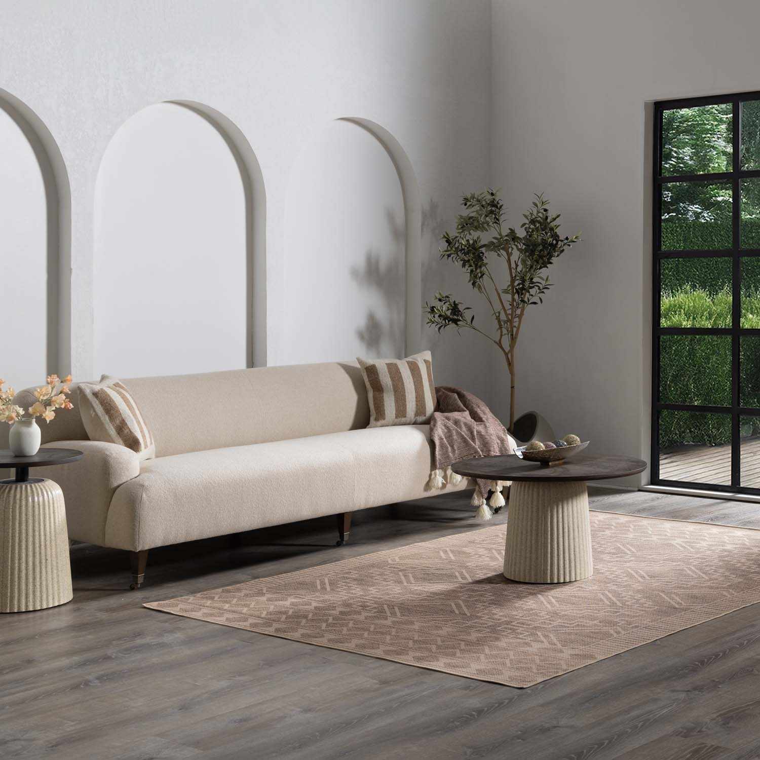 Halle Beige Washable Area Rug - Clearance - Image 4