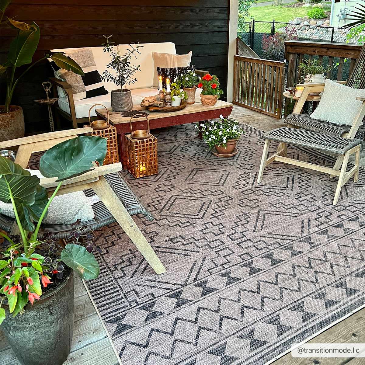Halle Tan & Black Washable Area Rug - Clearance - Image 2