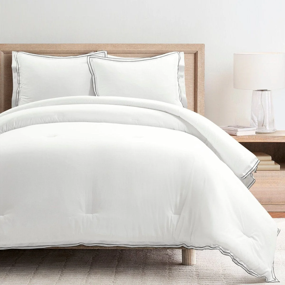 Hampton Double Flange Embroidered Contrast Edge Comforter Set - Image 8