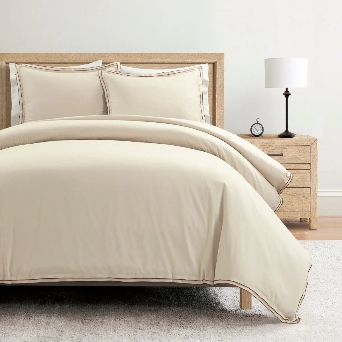 Hampton Double Flange Embroidered Contrast Edge Duvet Cover Set - Image 19