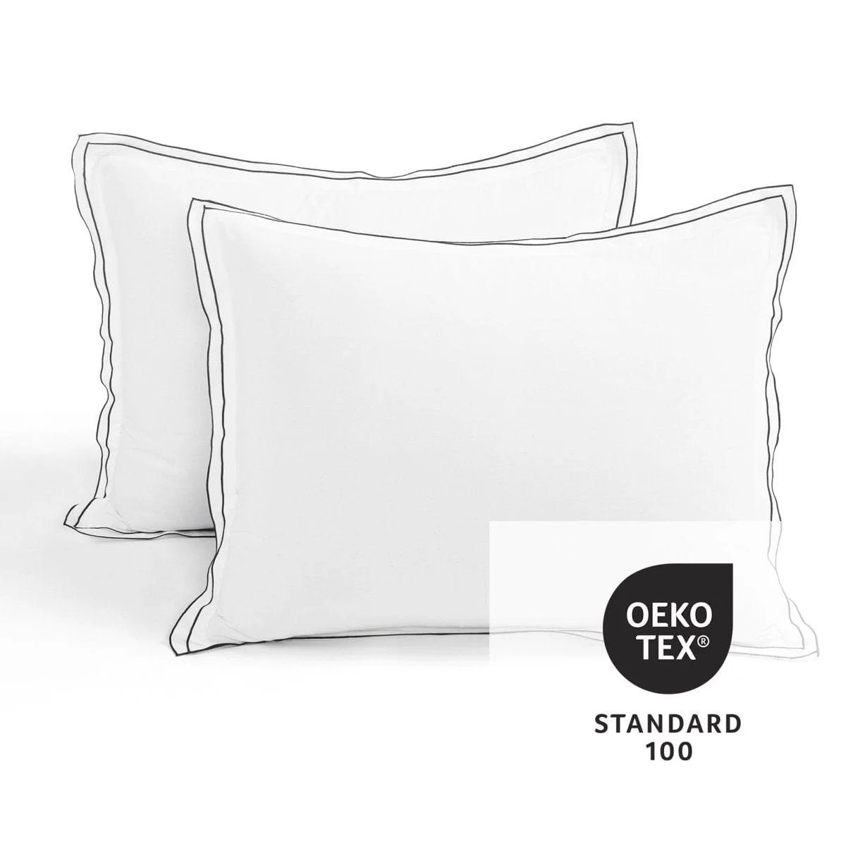 Hampton Double Flange Embroidered Contrast Edge Duvet Cover Set - Image 5